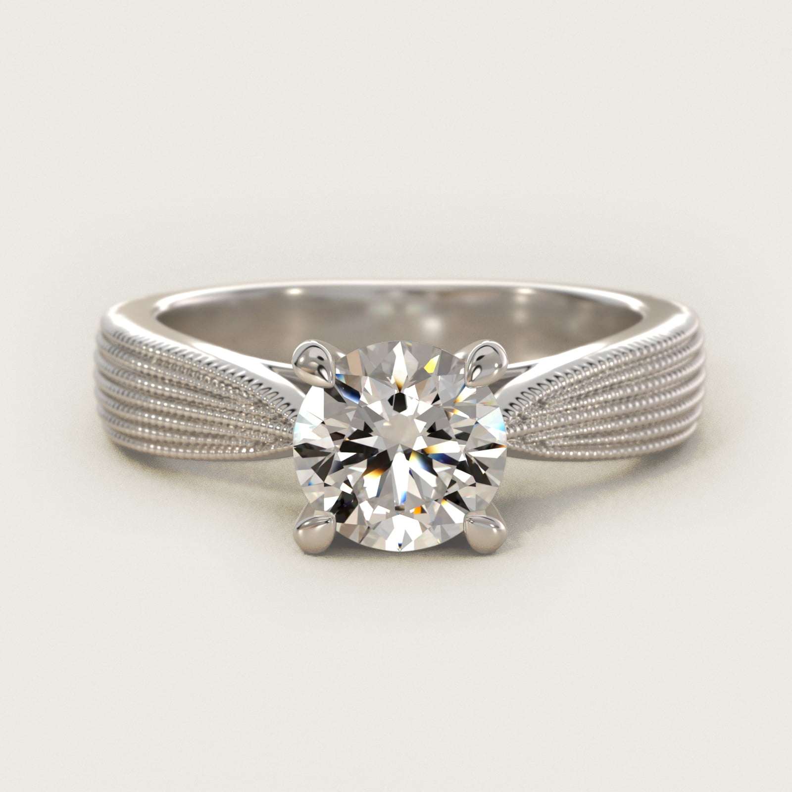 Reverse Taper Modern Milgrain Solitaire Engagement Ring In Platinum By James Allen