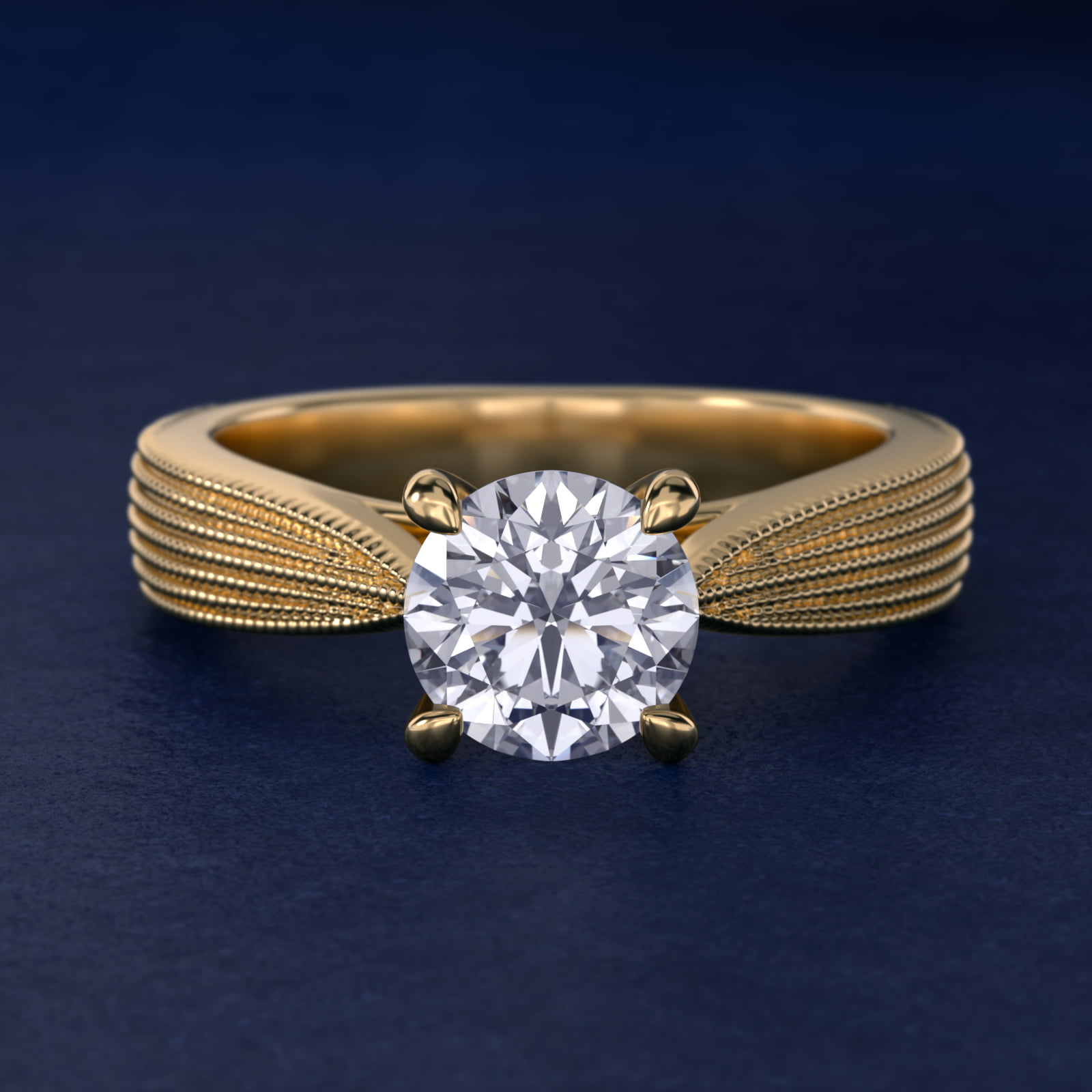 Reverse Taper Modern Milgrain Solitaire Engagement Ring In 14K Yellow Gold By James Allen