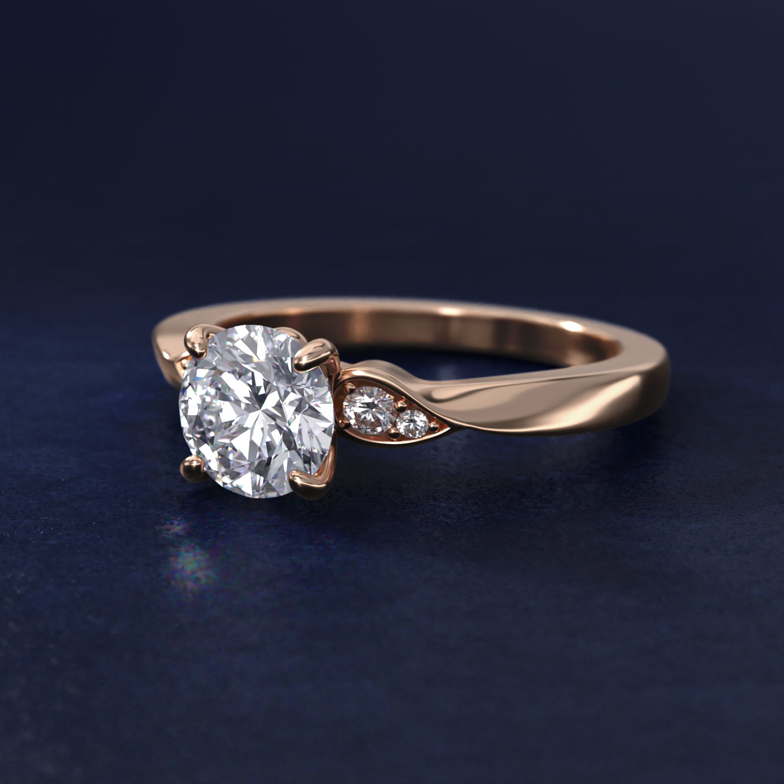 Blossoming Vine Side Stone Diamond Engagement Ring In 14K Rose Gold By James Allen