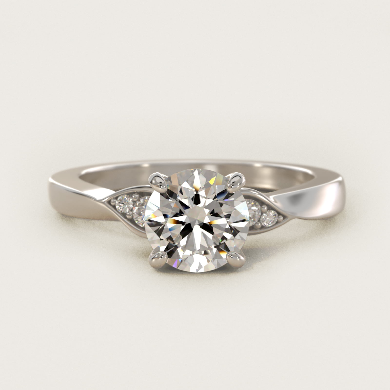 Blossoming Vine Side Stone Diamond Engagement Ring In 14K White Gold By James Allen