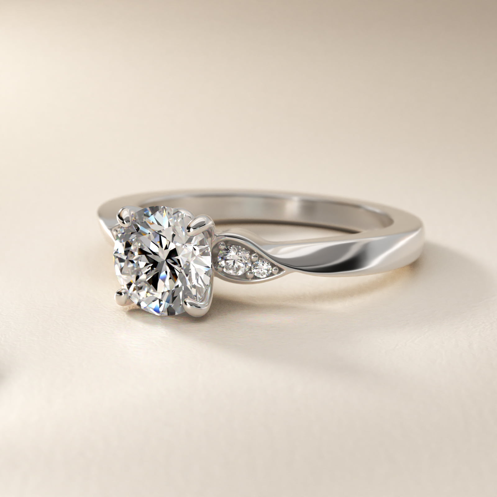 Blossoming Vine Side Stone Diamond Engagement Ring In Platinum By James Allen