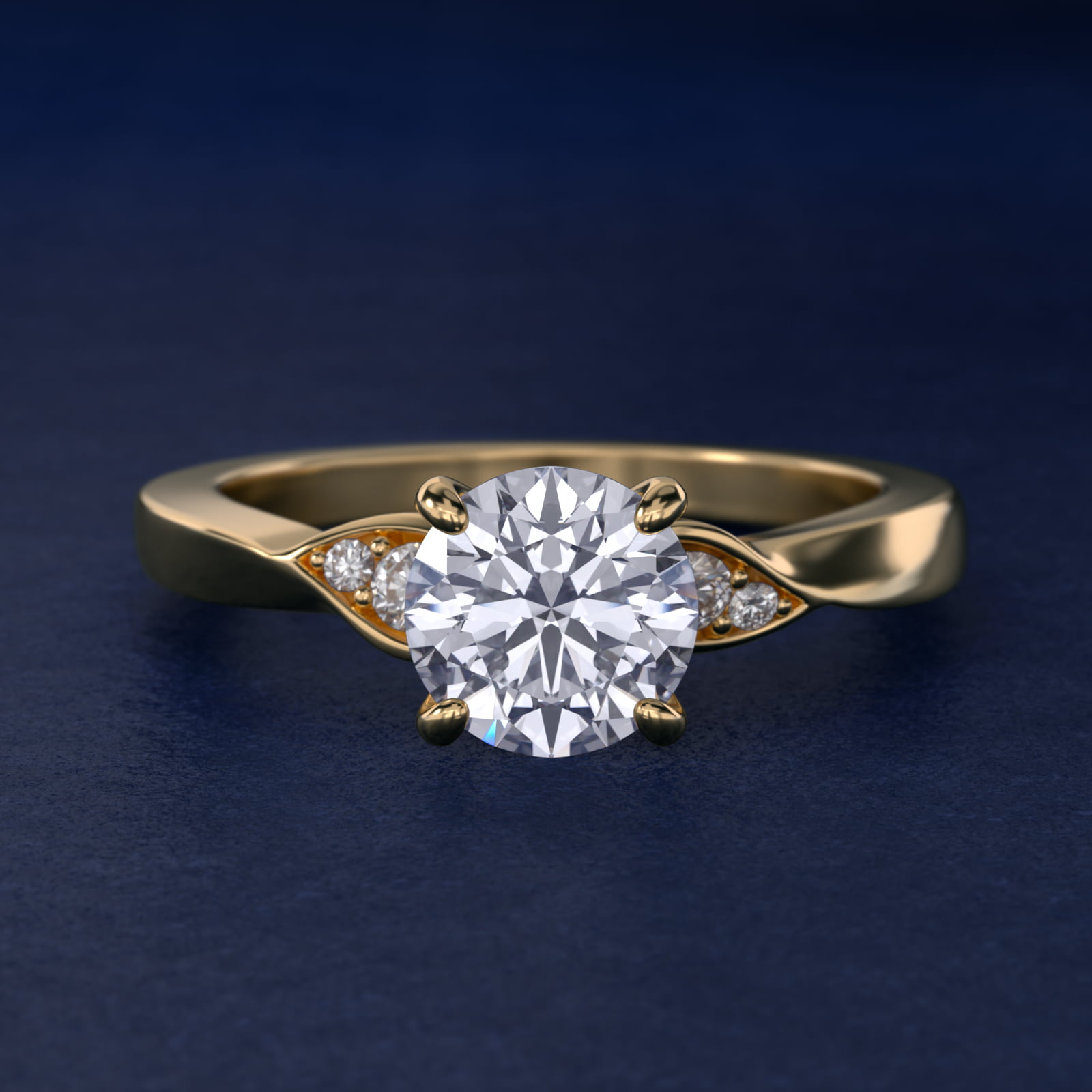 Blossoming Vine Side Stone Diamond Engagement Ring In 14K Yellow Gold By James Allen