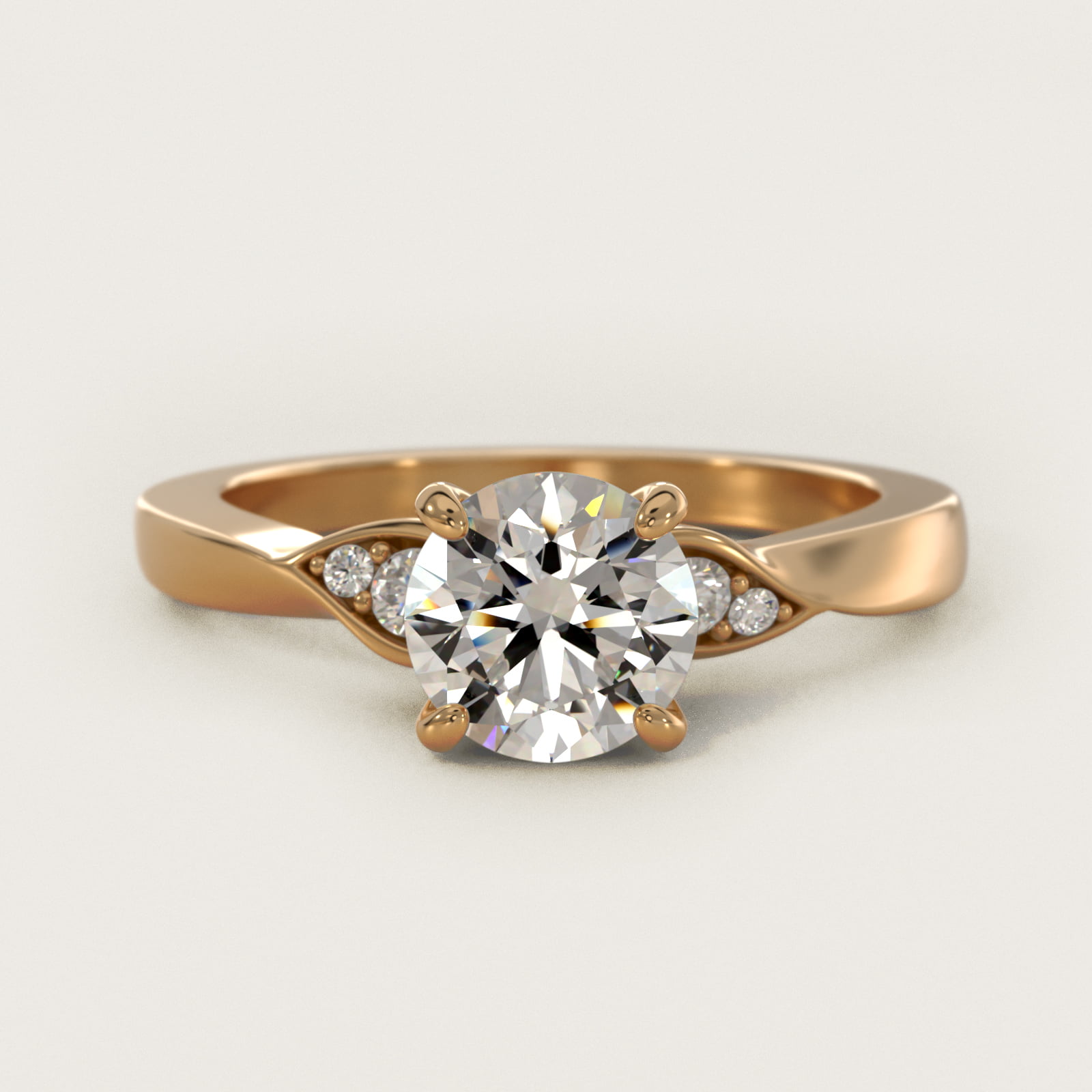 Blossoming Vine Side Stone Diamond Engagement Ring In 18K Yellow Gold By James Allen