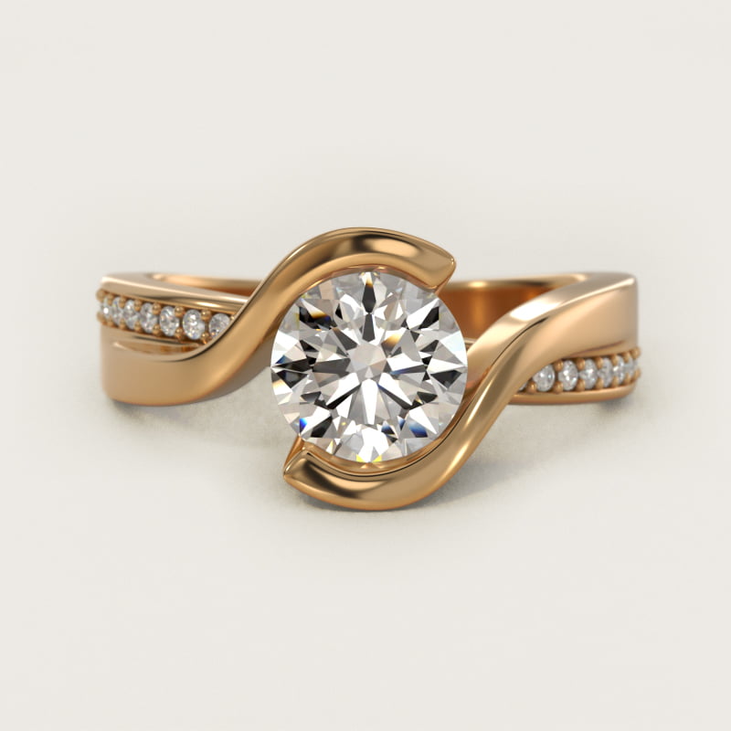 Intertwined Bypass Tension Engagement Ring In 14K Yellow Gold By James Allen