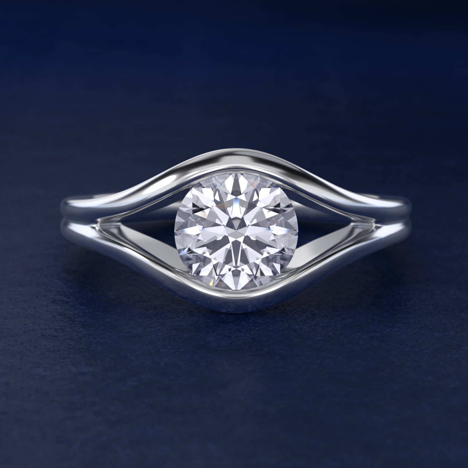 Oculus Solitaire Engagement Ring In 14K White Gold By James Allen