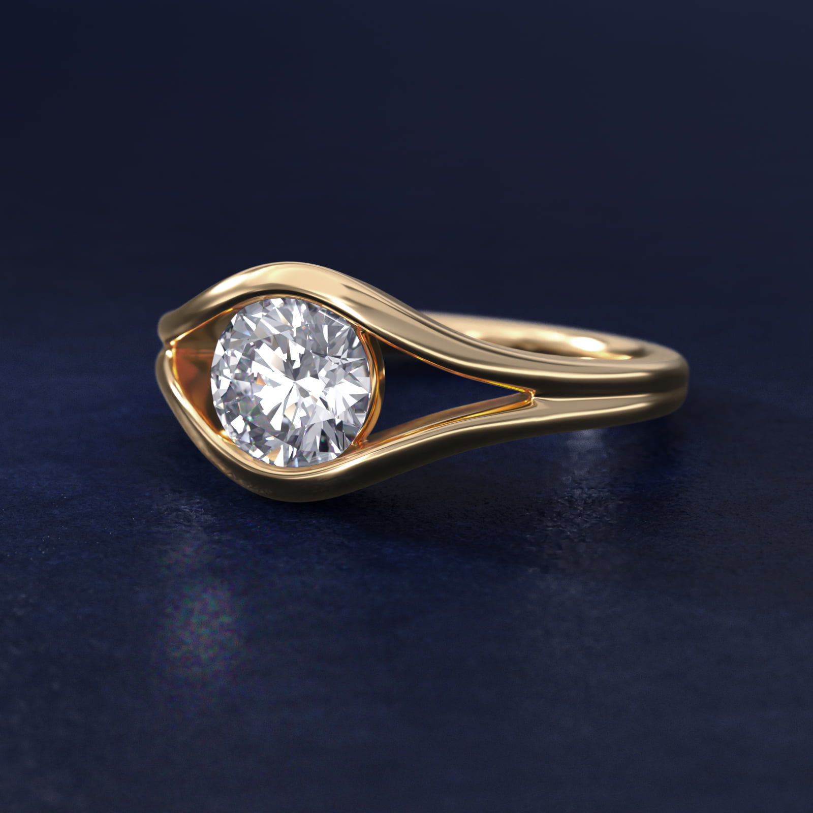 Oculus Solitaire Engagement Ring In 14K Yellow Gold By James Allen