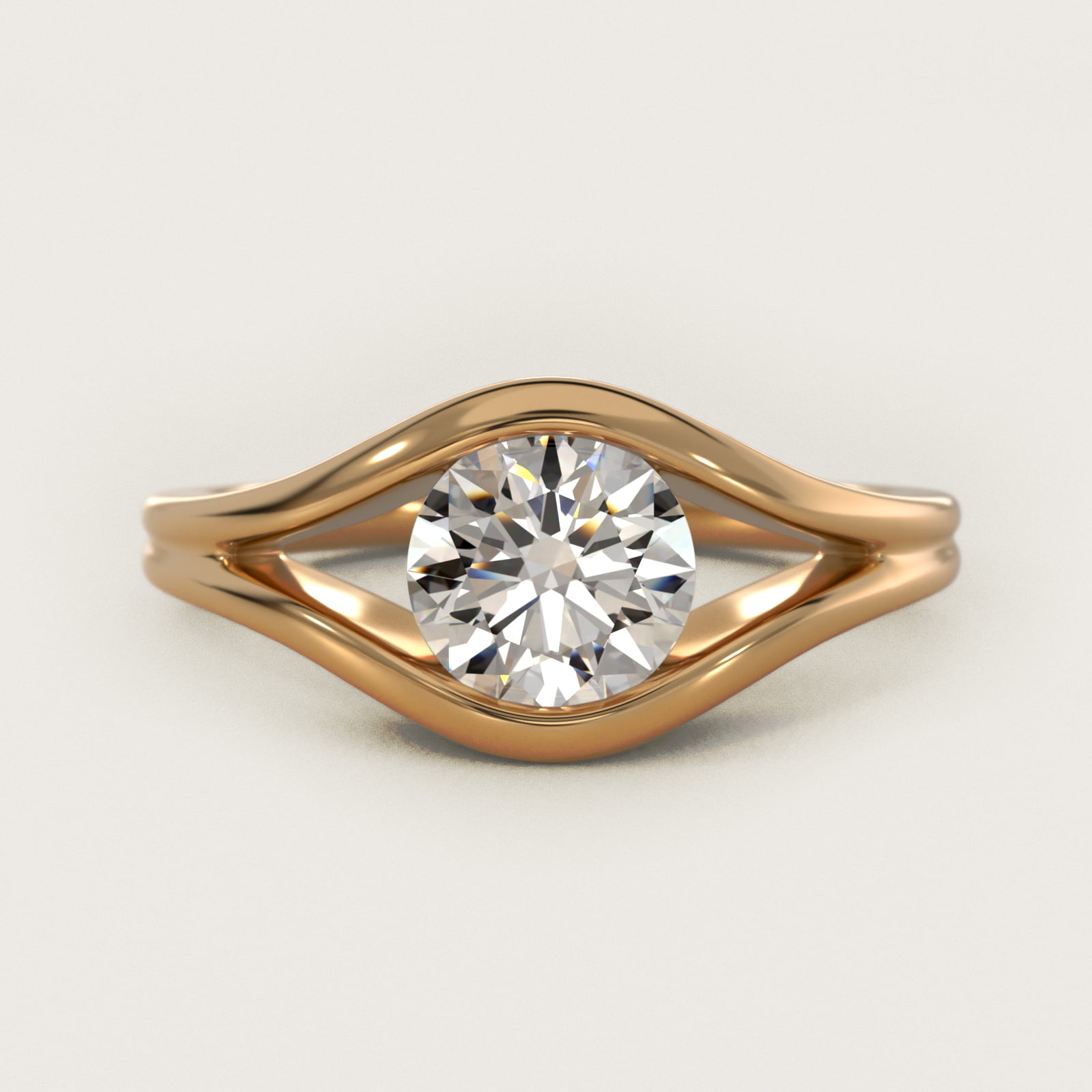 Oculus Solitaire Engagement Ring In 18K Yellow Gold By James Allen