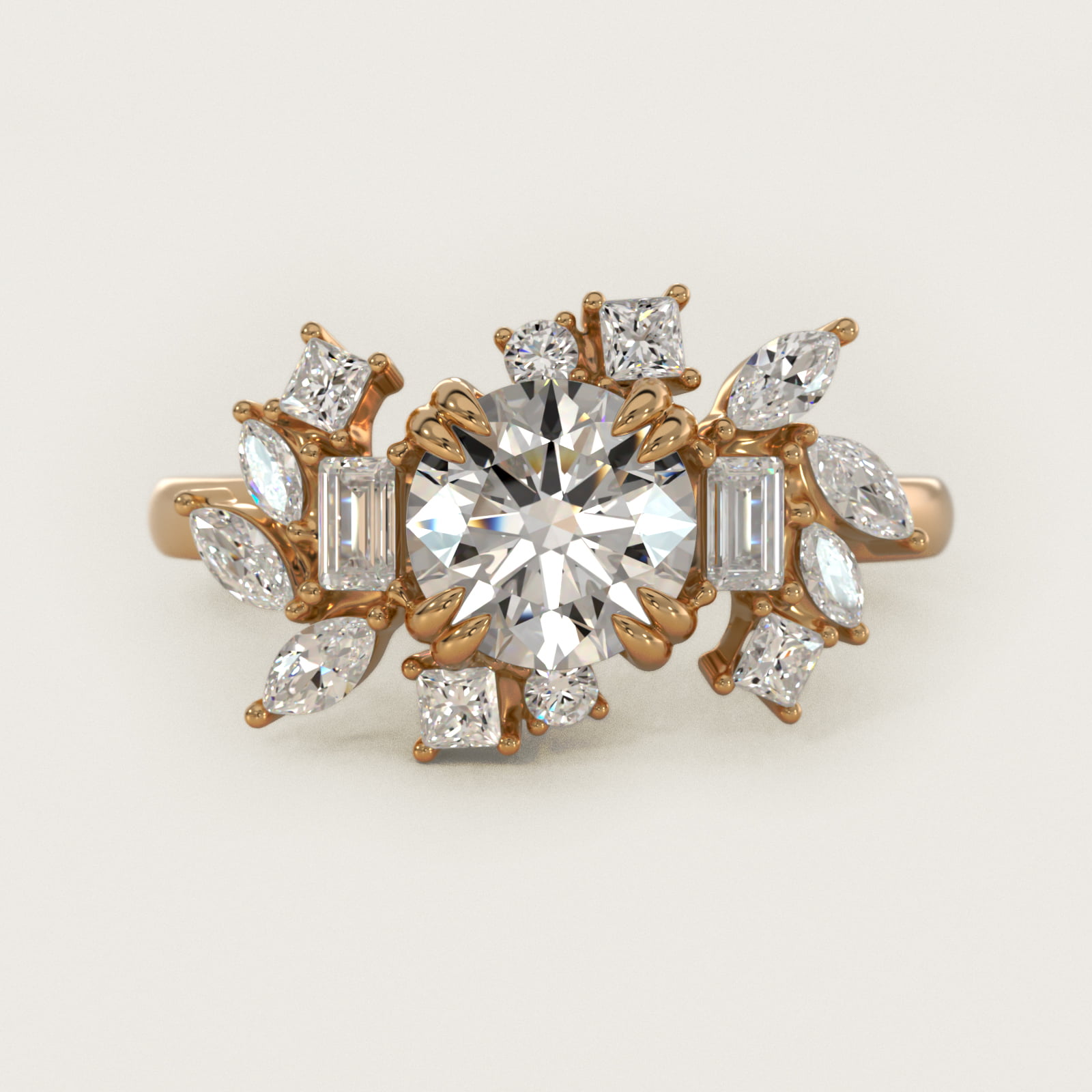 Faceted Side Stone Diamond Engagement Ring In 18K Yellow Gold By James Allen