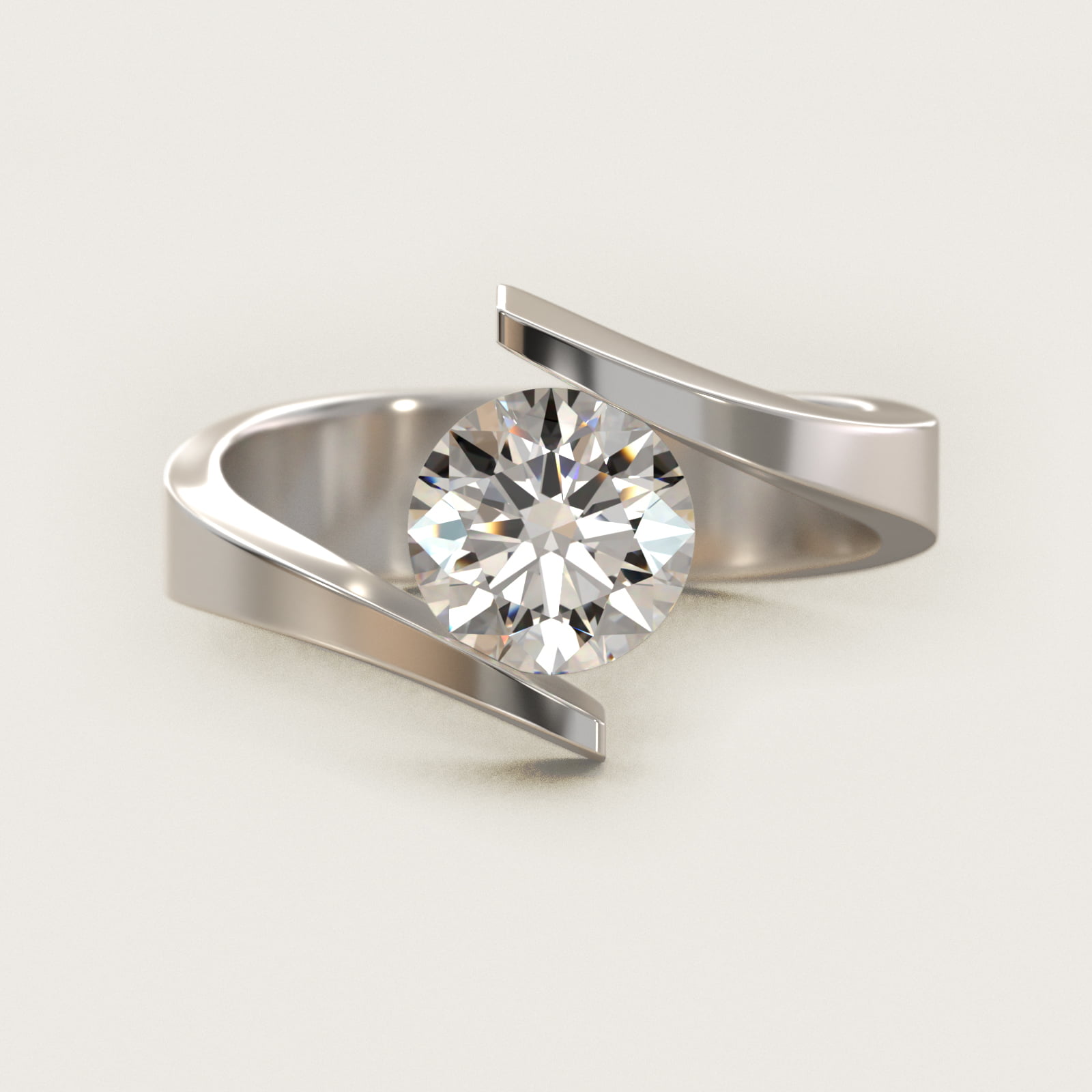 Spiral Tension Engagement Ring In Platinum By James Allen