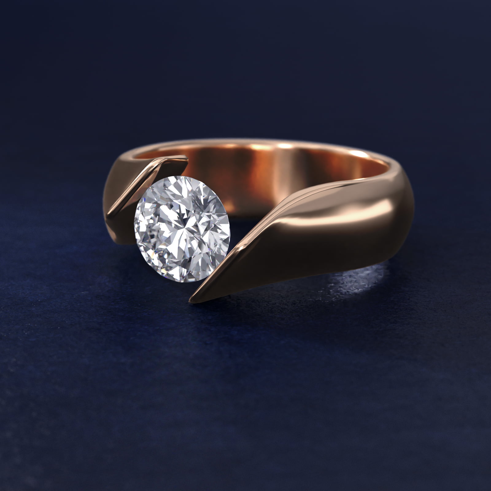 Contoured Twist Tension Engagement Ring In 14K Rose Gold By James Allen