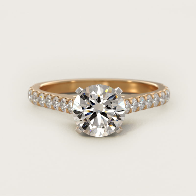 Common Prong Diamond Pavé Engagement Ring In 14K Yellow Gold By James Allen