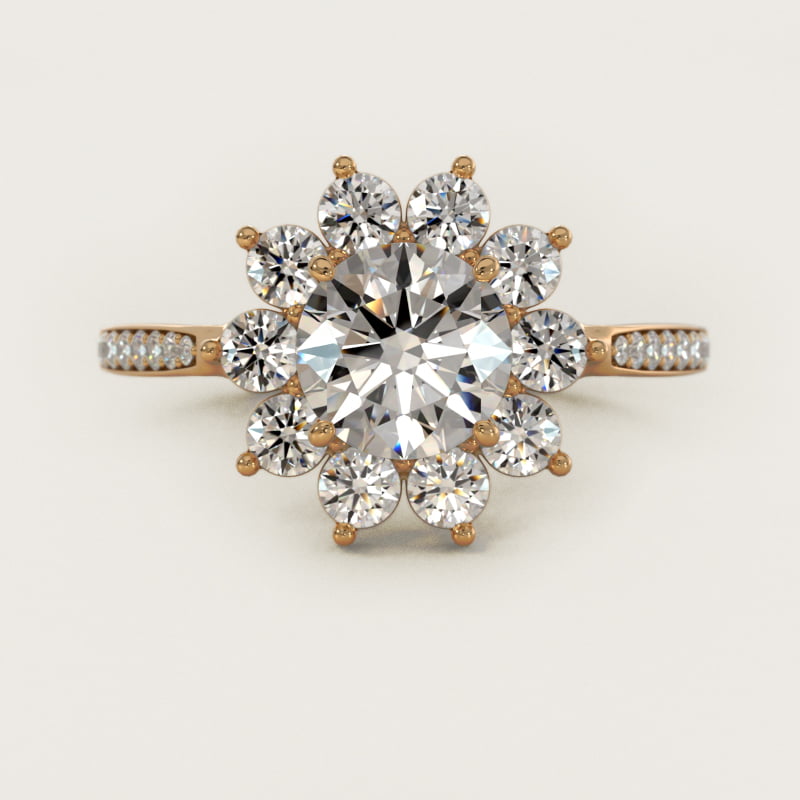 Star Diamond Halo Cathedral Engagement Ring In 14K Yellow Gold By James Allen
