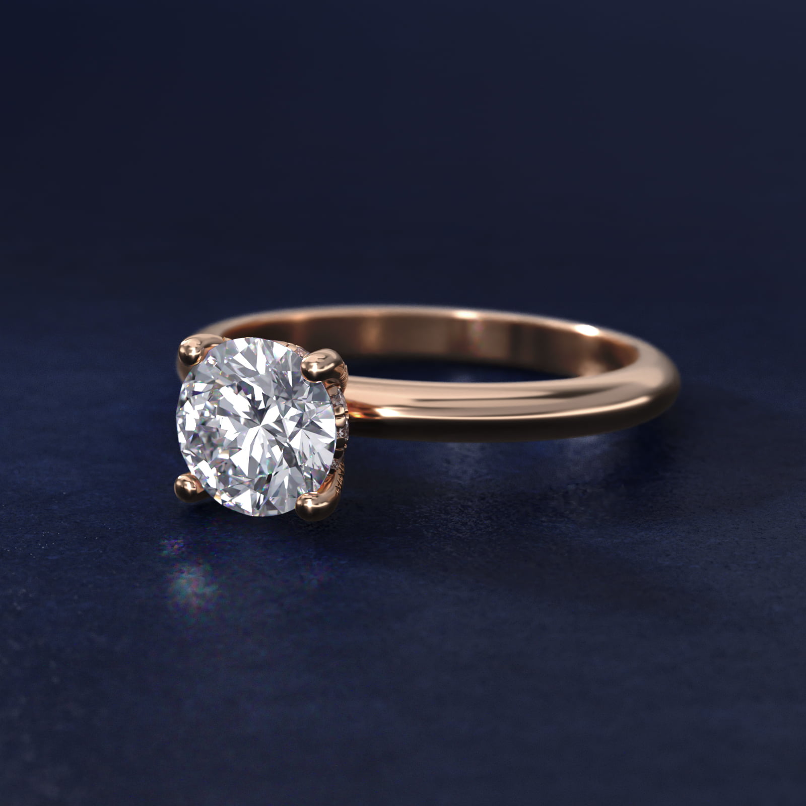 Solitaire Engagement Ring With Pavé Basket In 14K Rose Gold By James Allen