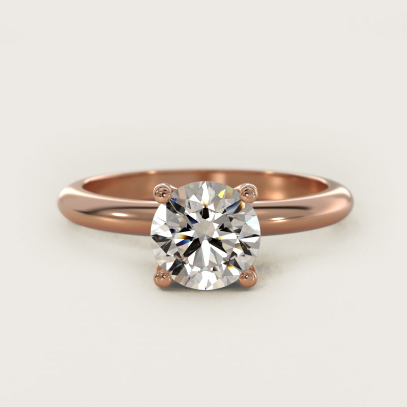 Solitaire Engagement Ring With Pavé Basket In 14K Rose Gold By James Allen