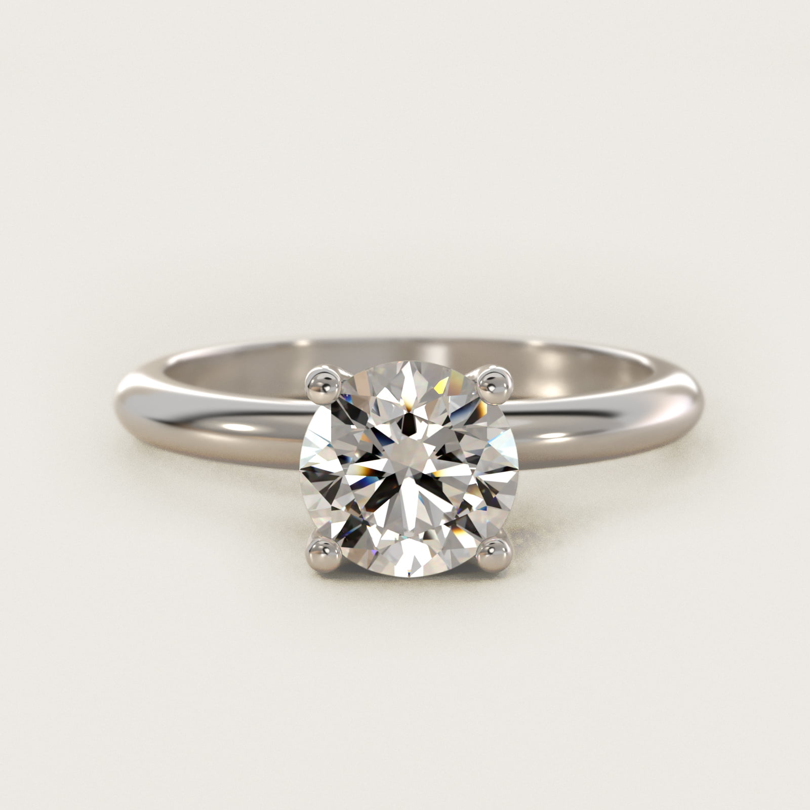 Solitaire Engagement Ring With Pavé Basket In 14K White Gold By James Allen