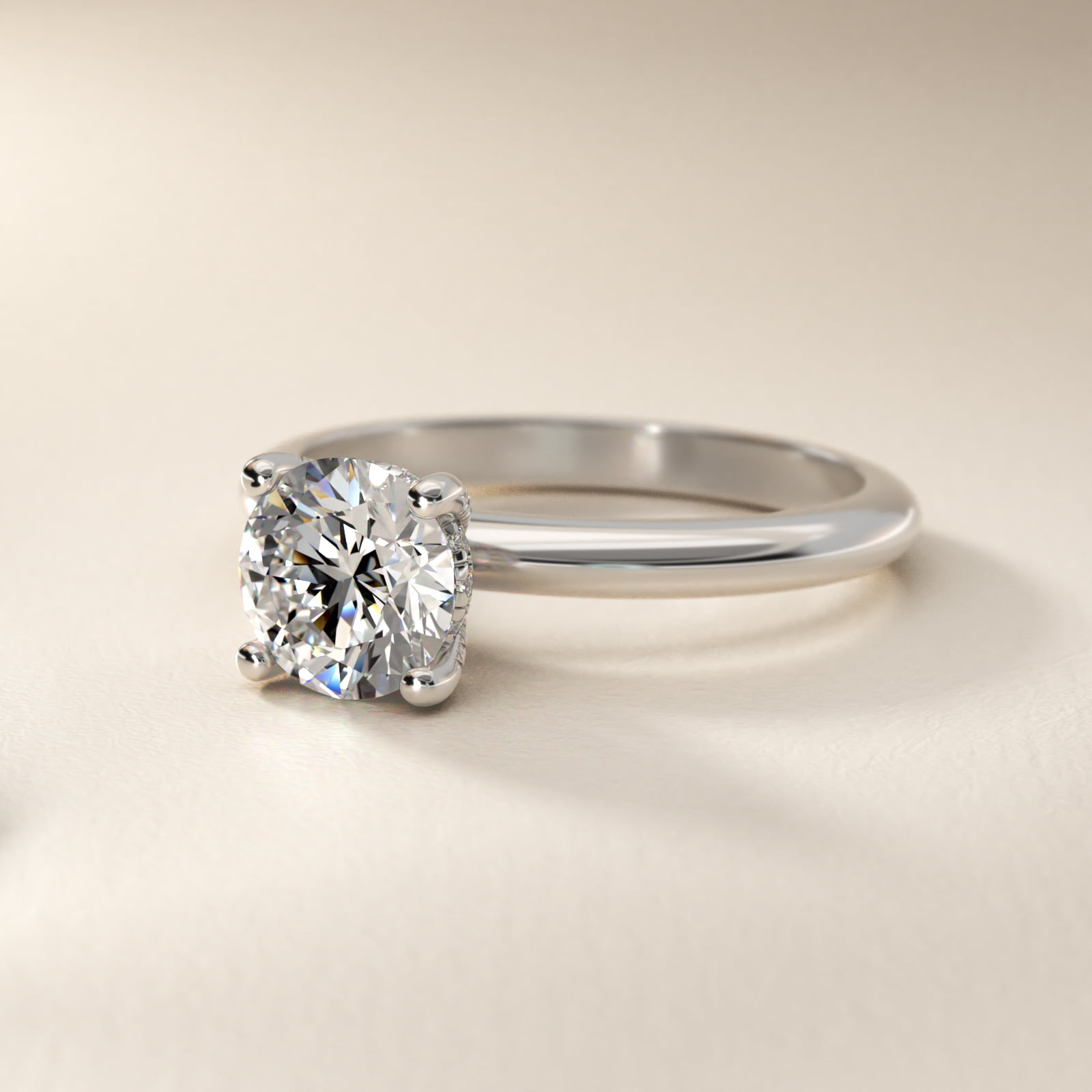 Solitaire Engagement Ring With Pavé Basket In Platinum By James Allen