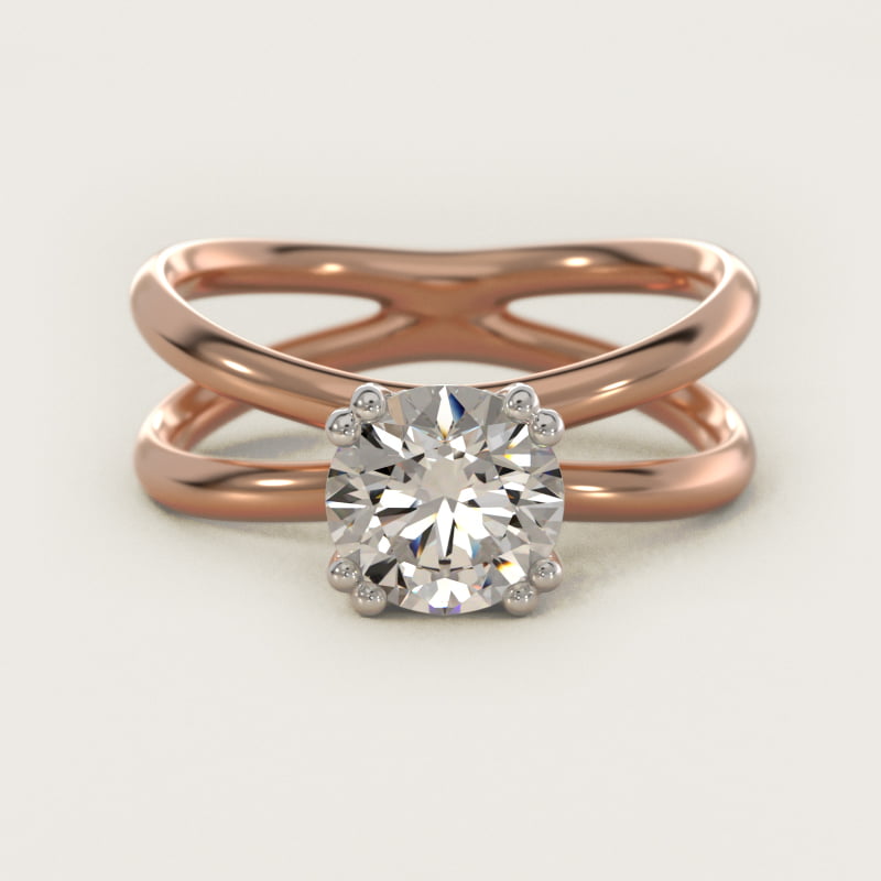 Criss Cross Solitaire Engagement Ring In 14K Rose Gold By James Allen