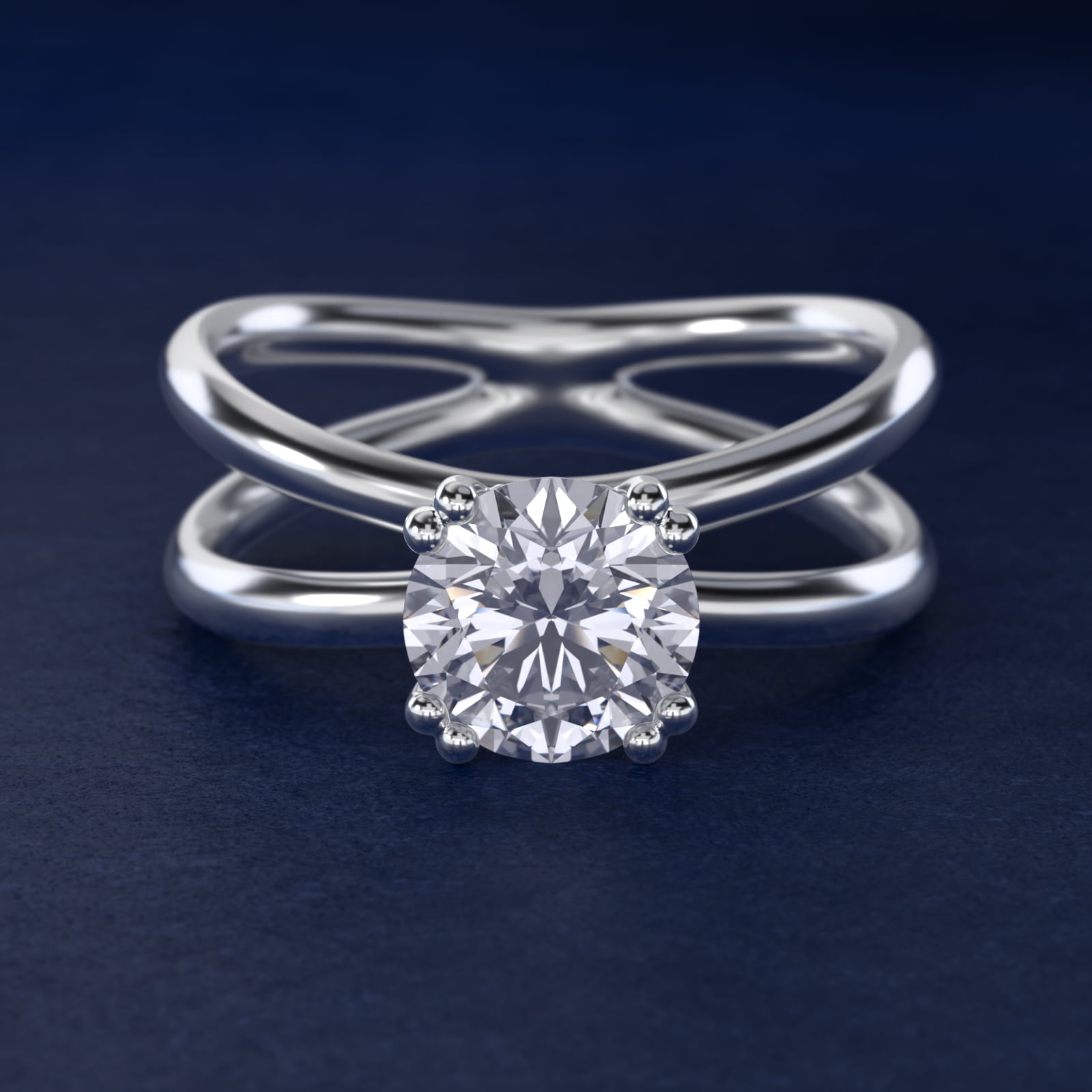 Criss Cross Solitaire Engagement Ring In 14K White Gold By James Allen