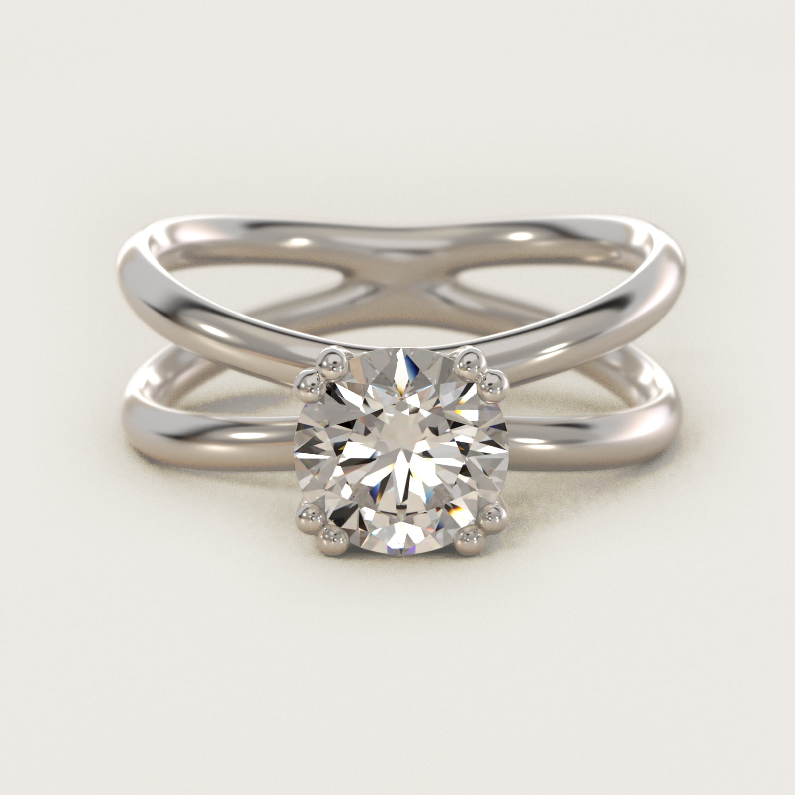Criss Cross Solitaire Engagement Ring In Platinum By James Allen