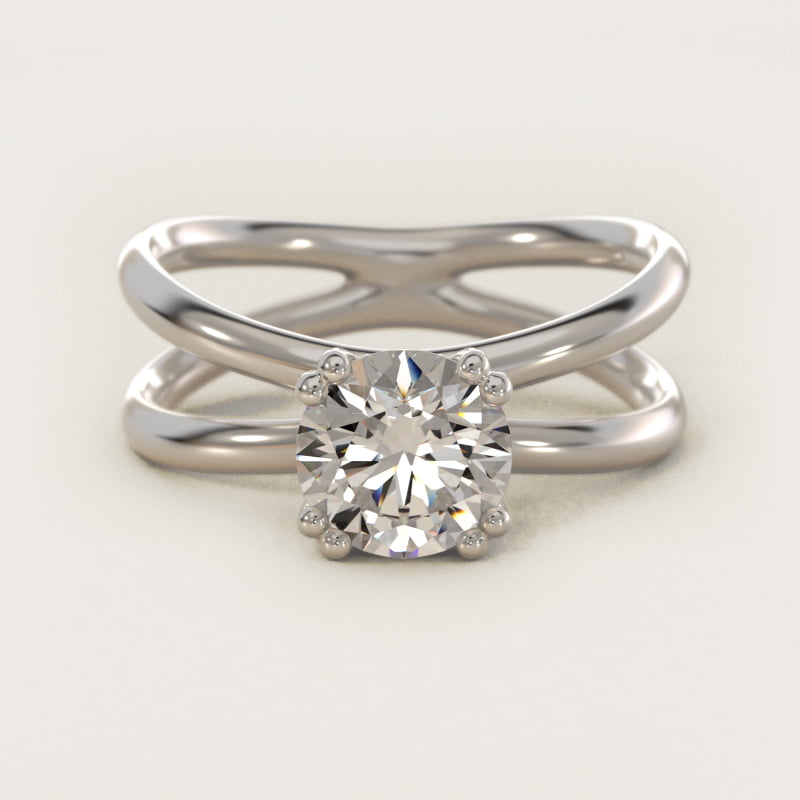 Criss Cross Solitaire Engagement Ring In 14K White Gold By James Allen