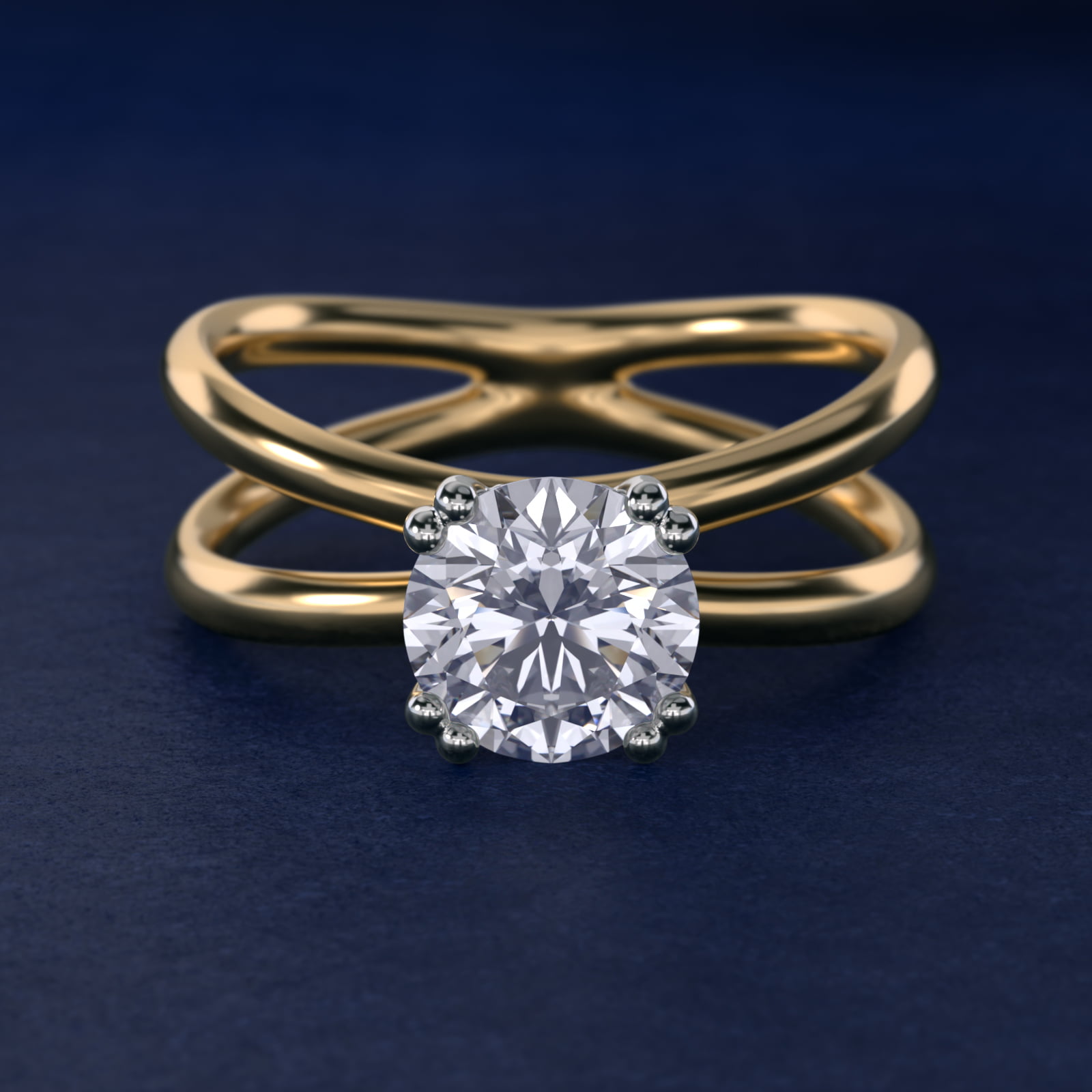 Criss Cross Solitaire Engagement Ring In 14K Yellow Gold By James Allen