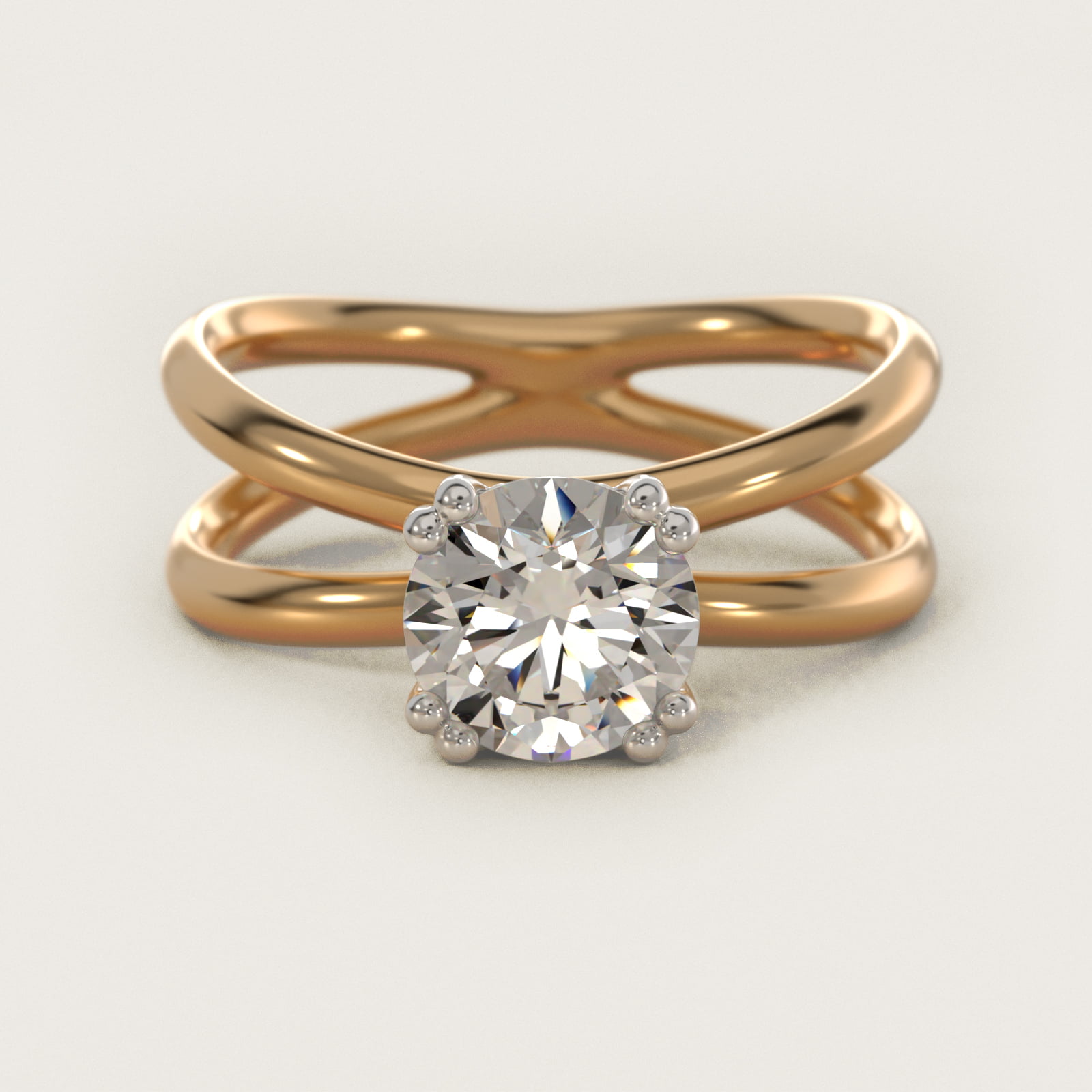 Criss Cross Solitaire Engagement Ring In 18K Yellow Gold By James Allen