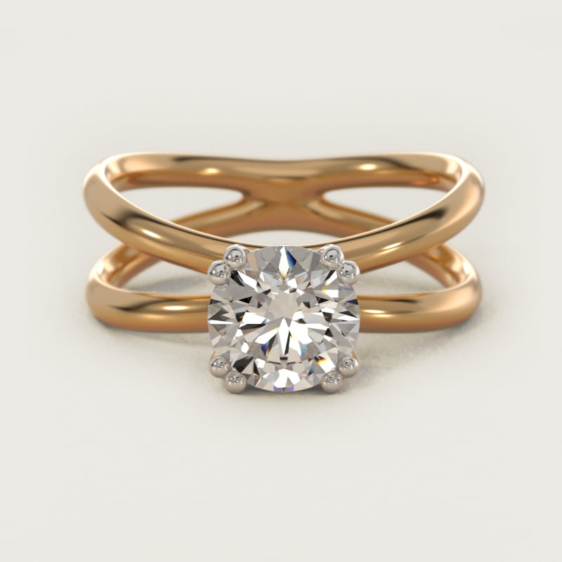 Criss Cross Solitaire Engagement Ring In 14K Yellow Gold By James Allen
