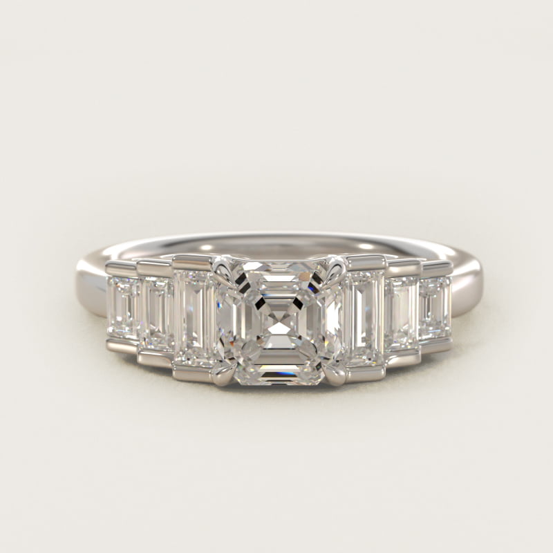Escalating Baguette Side Stone Diamond Engagement Ring In Platinum By James Allen