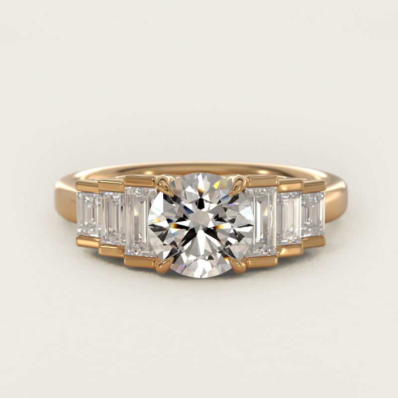 Escalating Baguette Side Stone Diamond Engagement Ring In 14K Yellow Gold By James Allen