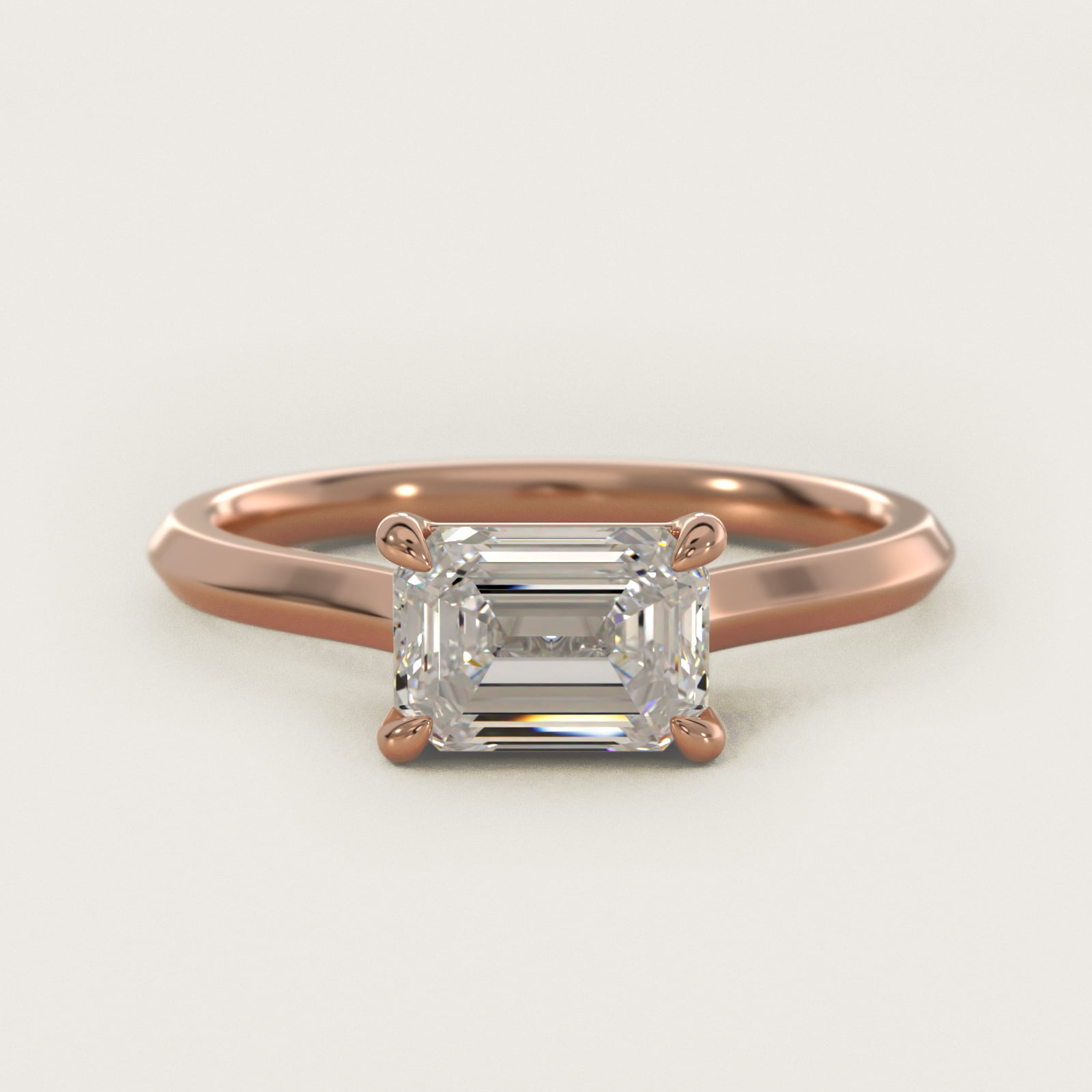 East West Knife Edge Cathedral Solitaire Engagement Ring In 14K Rose Gold By James Allen