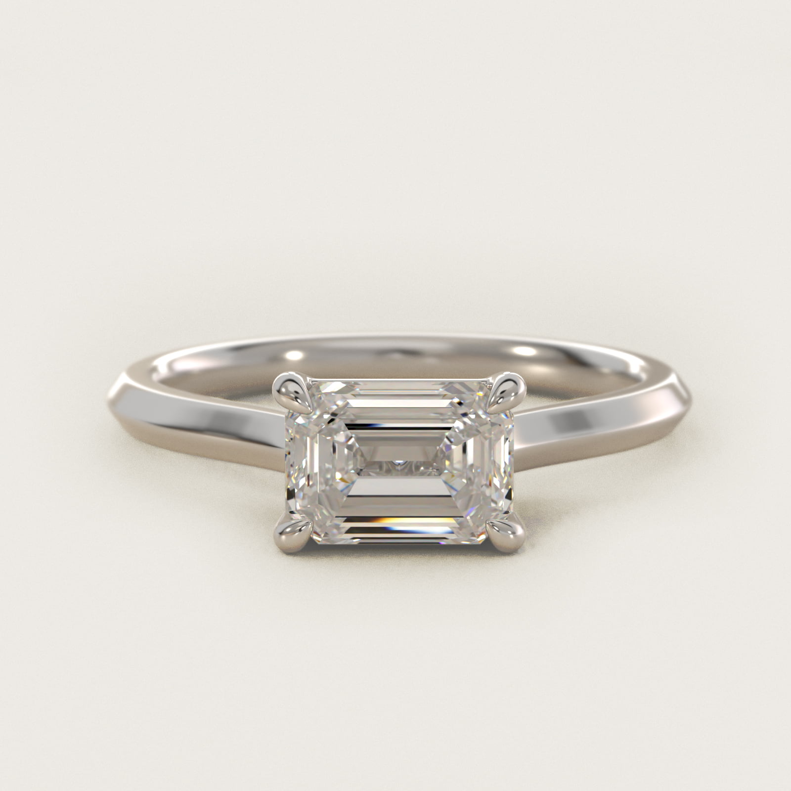 East West Knife Edge Cathedral Solitaire Engagement Ring In Platinum By James Allen
