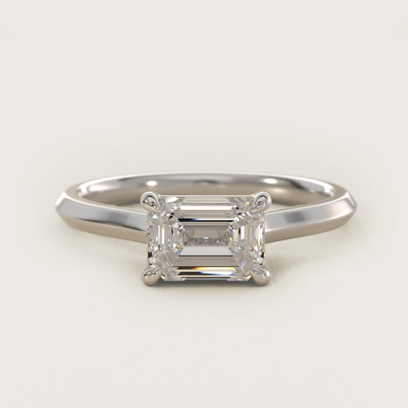 East West Knife Edge Cathedral Solitaire Engagement Ring In 14K White Gold By James Allen