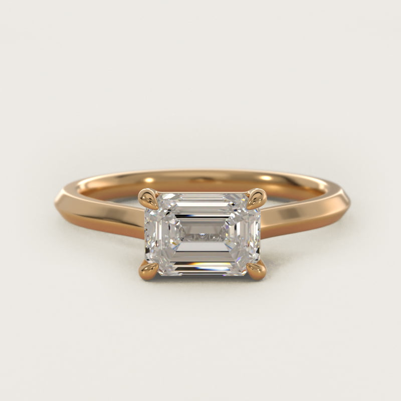 East West Knife Edge Cathedral Solitaire Engagement Ring In 14K Yellow Gold By James Allen