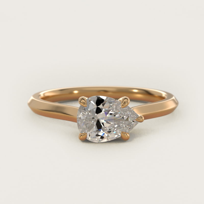 East West Knife Edge Cathedral Solitaire Engagement Ring In 14K Yellow Gold By James Allen