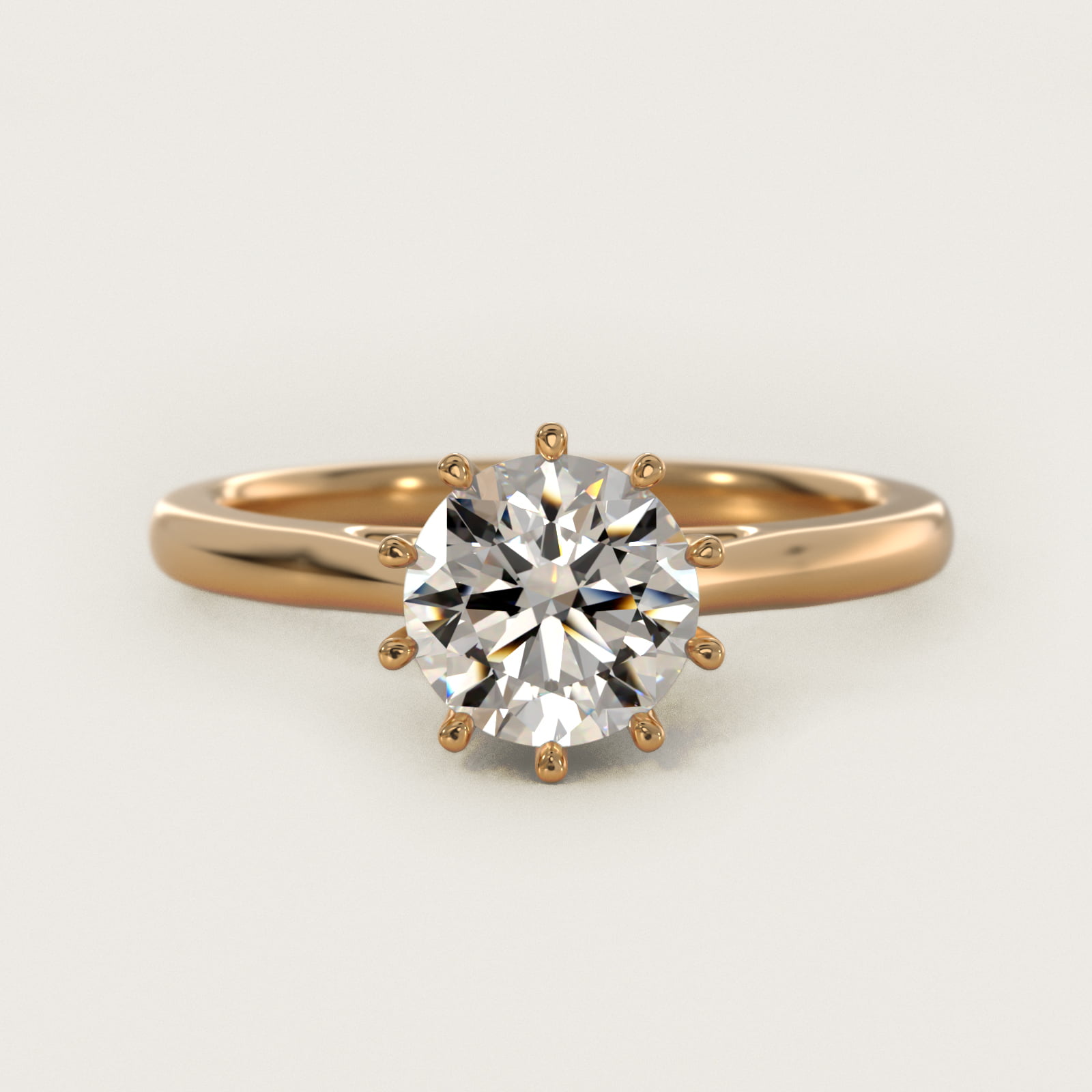 Ten Prong Solitaire Engagement Ring In 14K Yellow Gold By James Allen