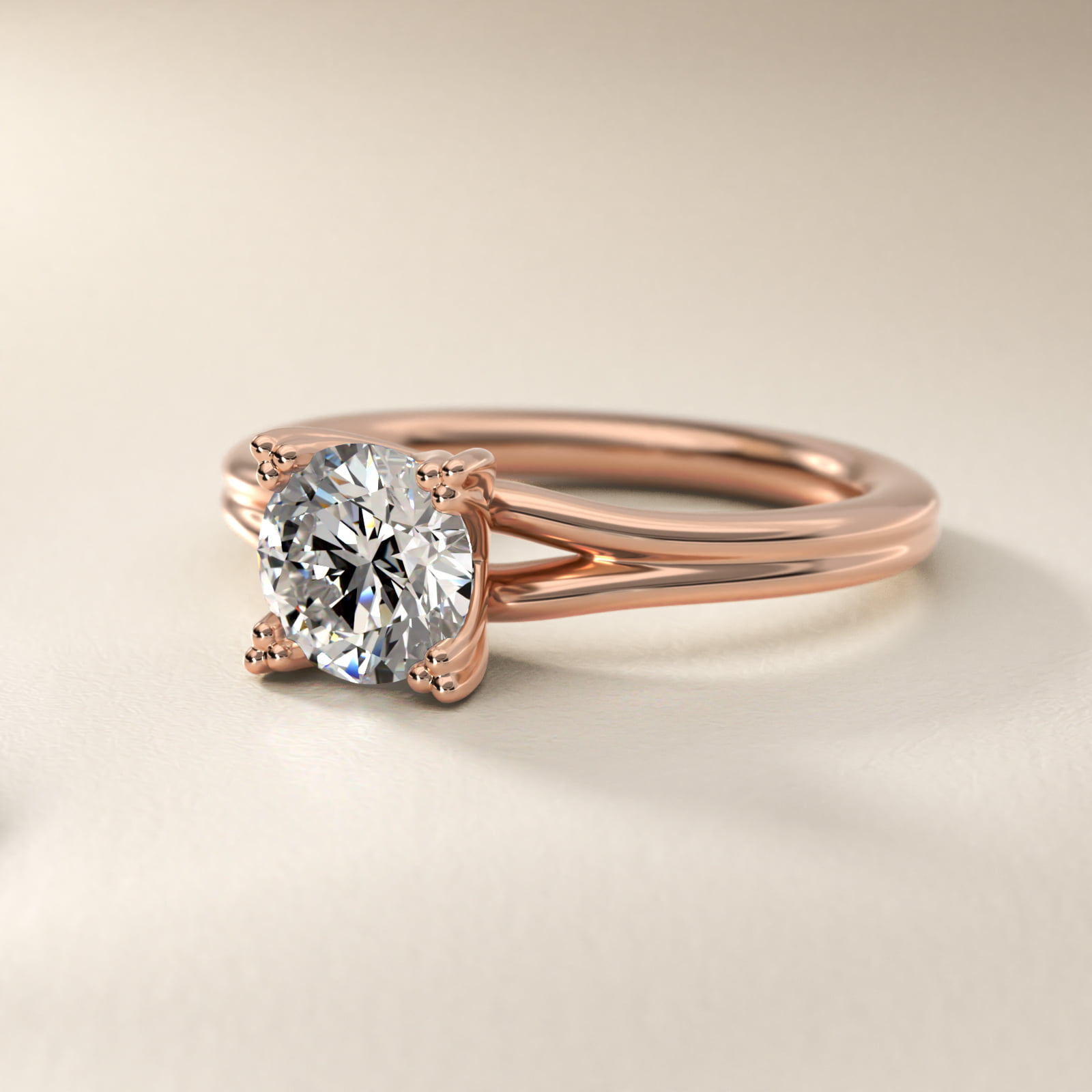 Woven Solitaire Engagement Ring In 14K Rose Gold By James Allen