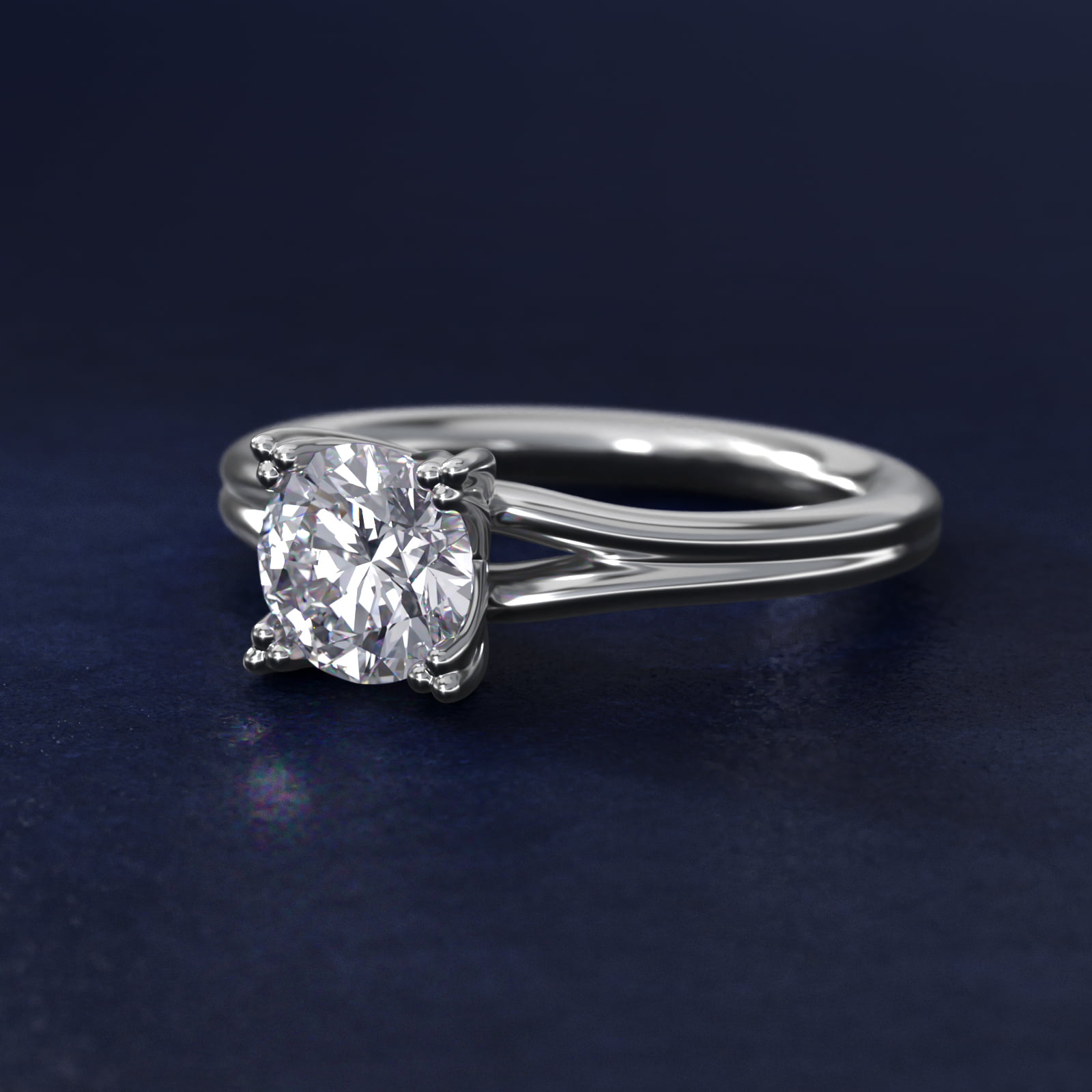 Woven Solitaire Engagement Ring In 18K White Gold By James Allen