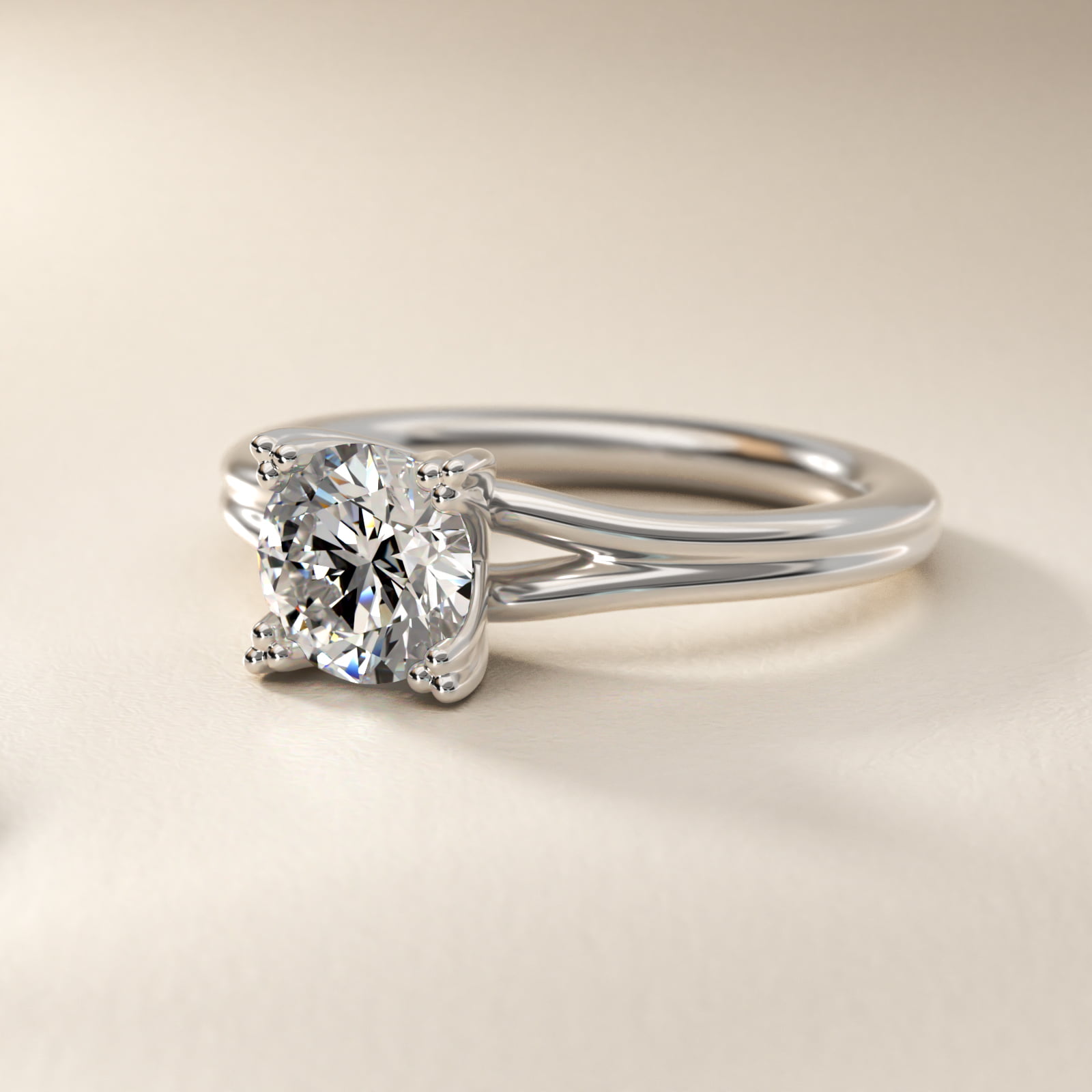Woven Solitaire Engagement Ring In 14K White Gold By James Allen