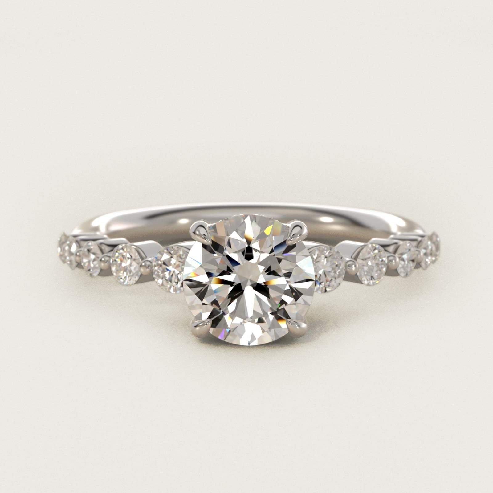 Diamond Escalade Side Stone Engagement Ring In Platinum By James Allen