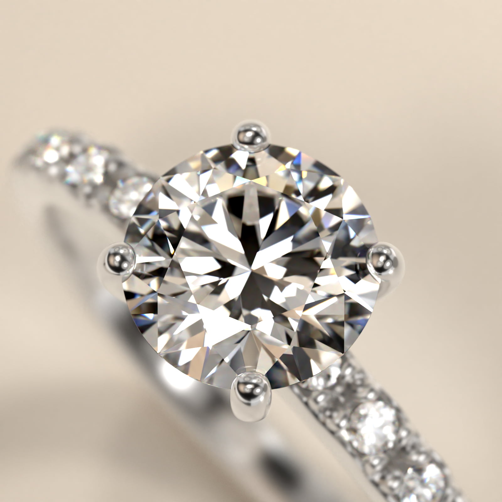 French Cut Pavé Diamond Engagement Ring In Platinum By James Allen