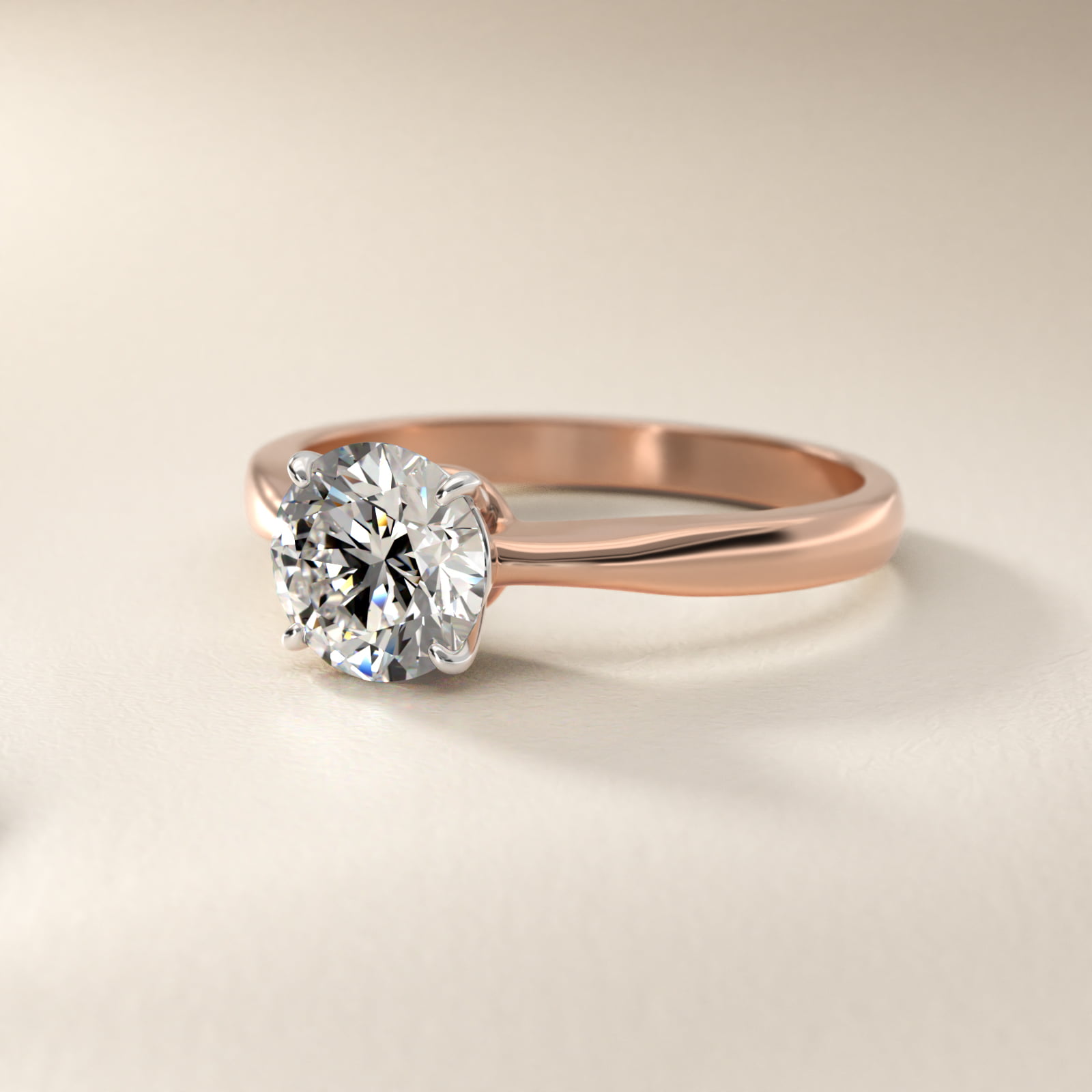 Solitaire Engagement Ring With Wire Basket In 14K Rose Gold By James Allen