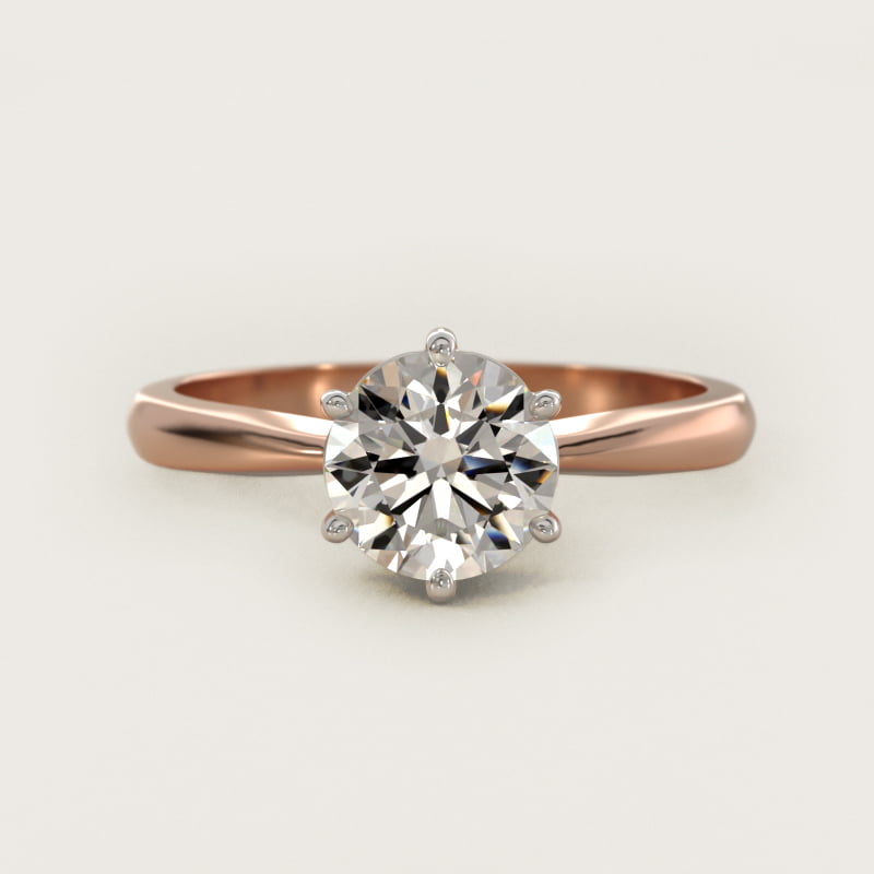 Six Prong Solitaire Engagement Ring With Wire Basket In 14K Rose Gold By James Allen