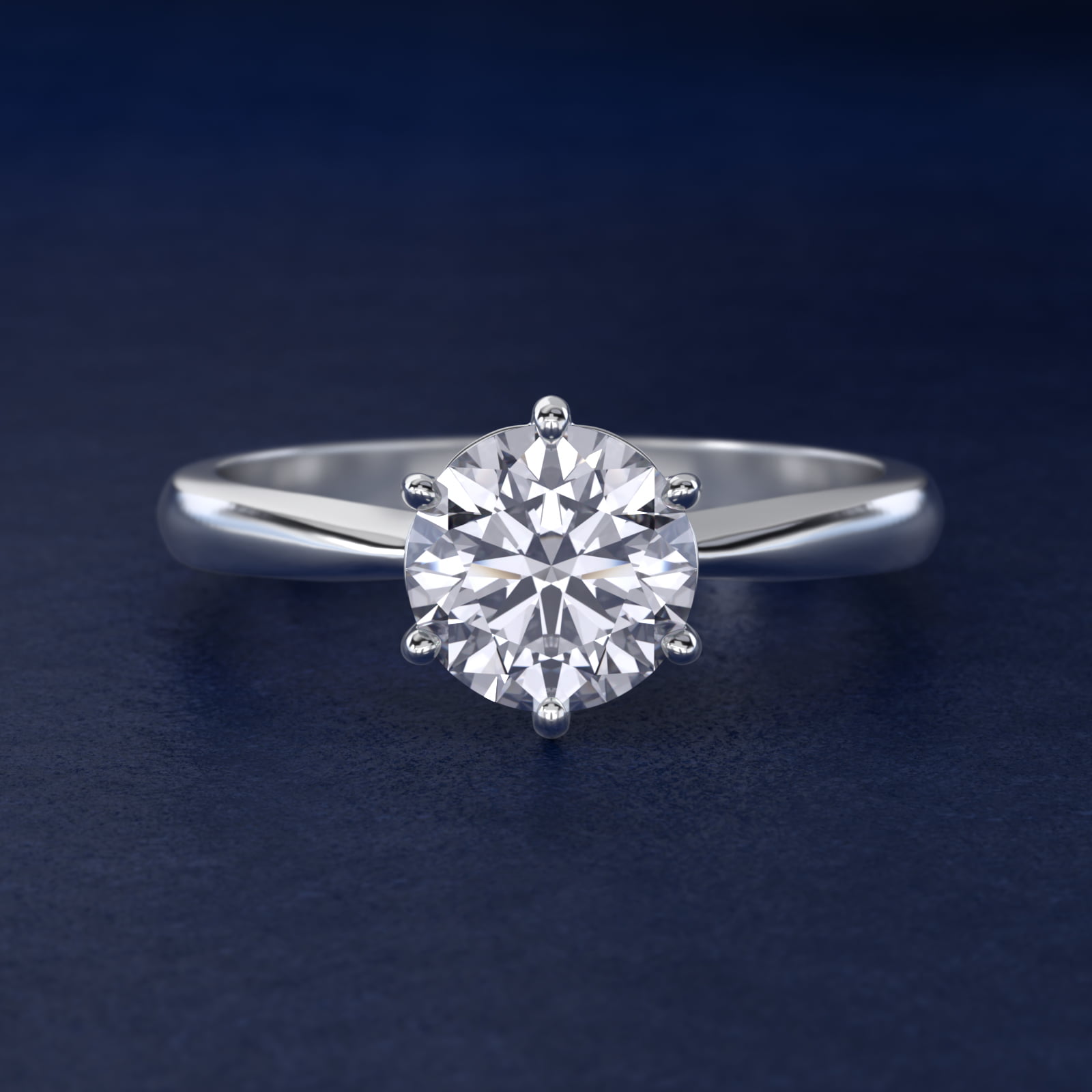 Six Prong Solitaire Engagement Ring With Wire Basket In 18K White Gold By James Allen