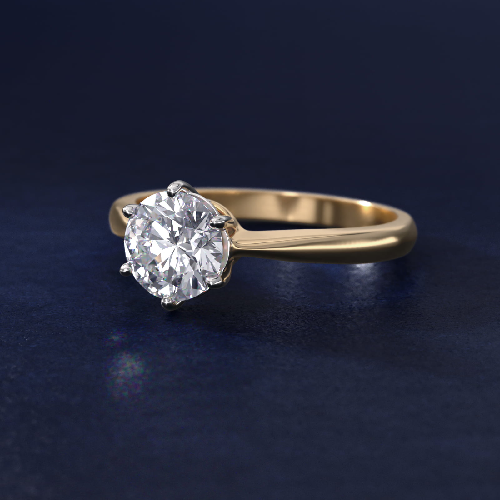 Six Prong Solitaire Engagement Ring With Wire Basket In 18K Yellow Gold By James Allen