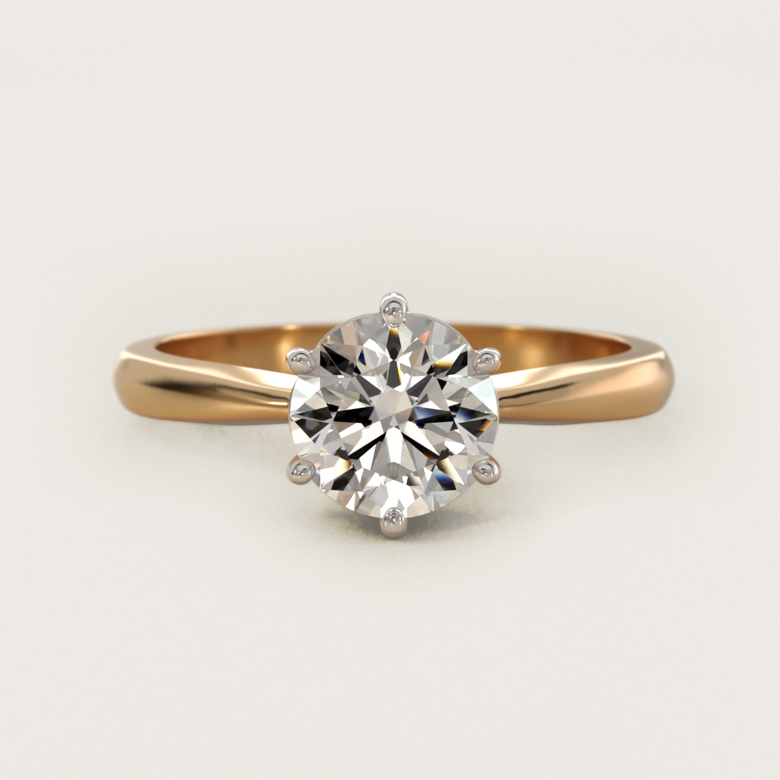 Six Prong Solitaire Engagement Ring With Wire Basket In 14K Yellow Gold By James Allen