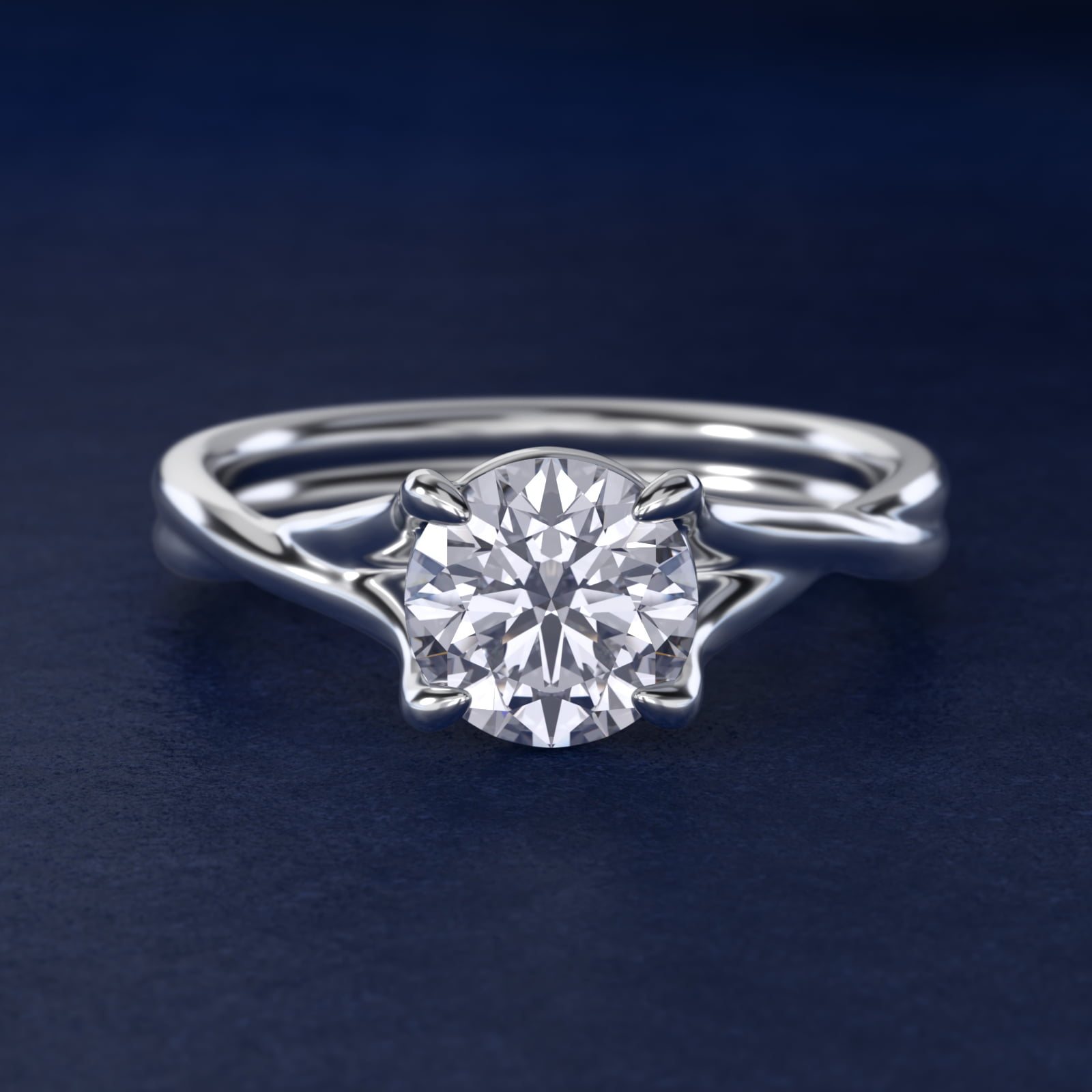 Twisted Shank Contemporary Solitaire Engagement Ring In Platinum By James Allen