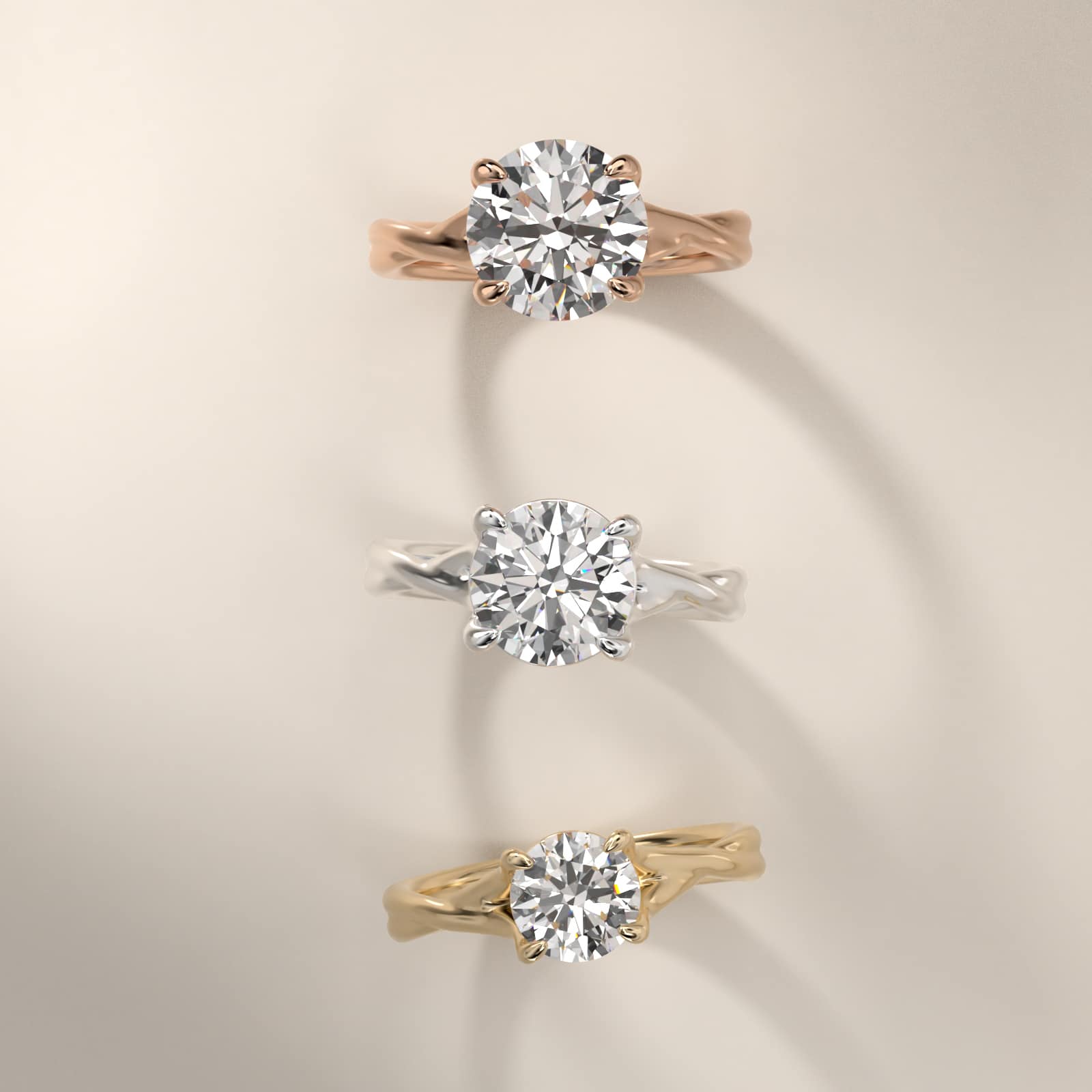 Twisted Shank Contemporary Solitaire Engagement Ring In Platinum By James Allen