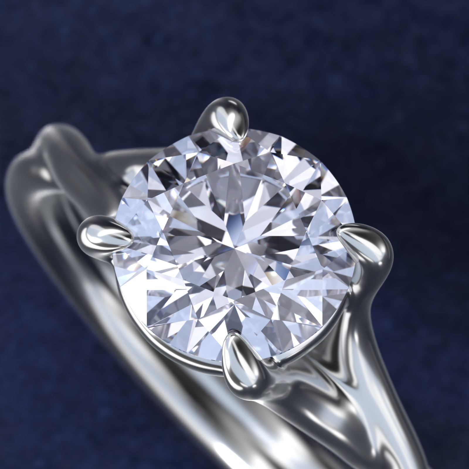 Twisted Shank Contemporary Solitaire Engagement Ring In Platinum By James Allen