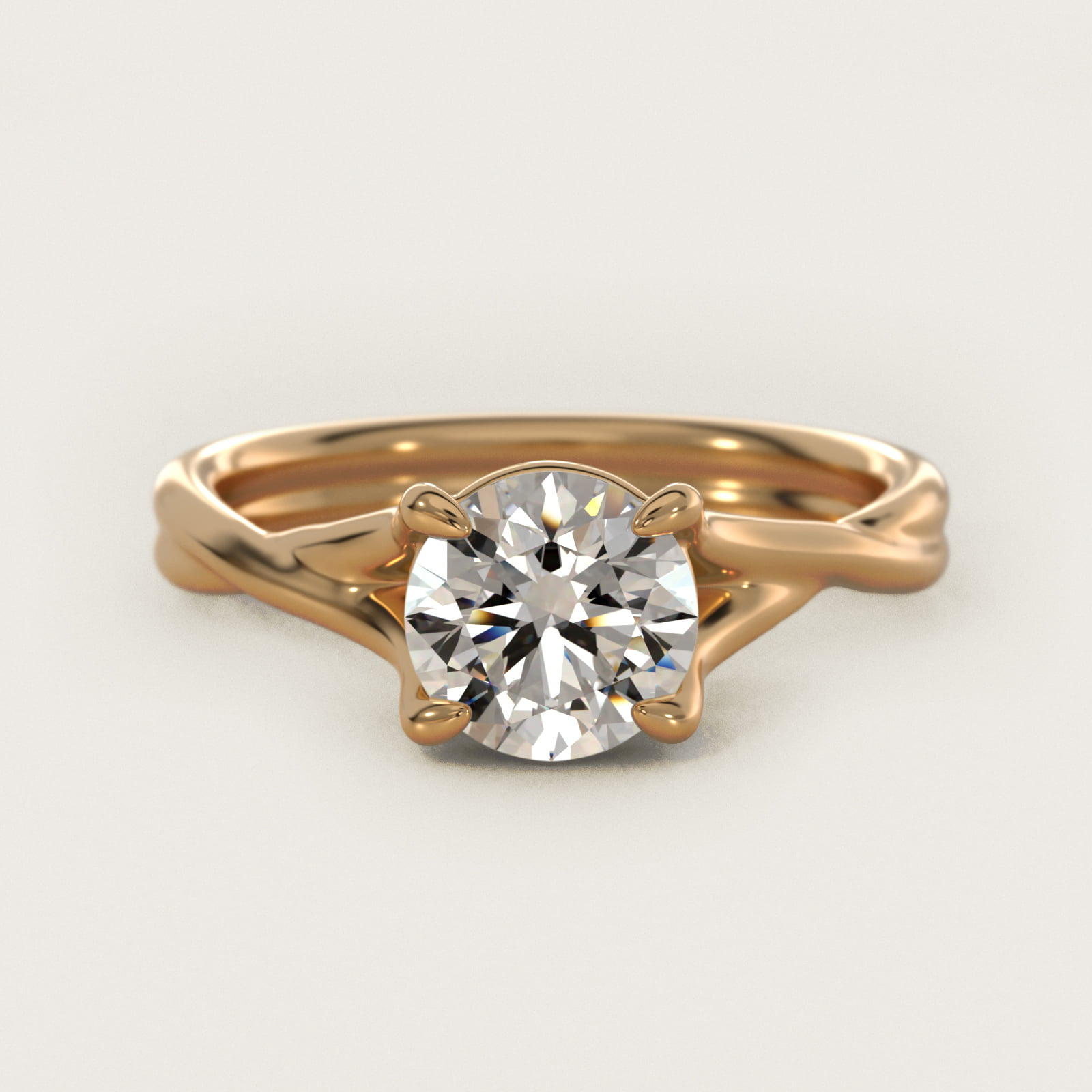 Twisted Shank Contemporary Solitaire Engagement Ring In 14K Yellow Gold By James Allen