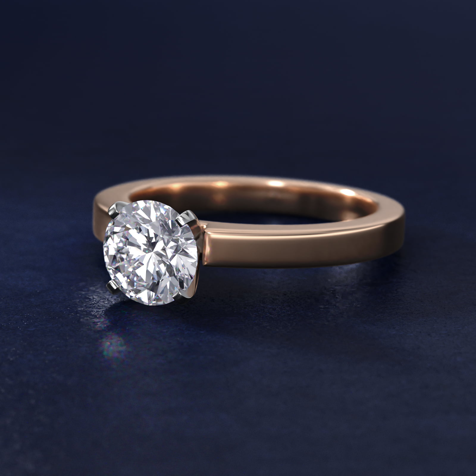 Flat Edge Solitaire Engagement Ring In 14K Rose Gold By James Allen